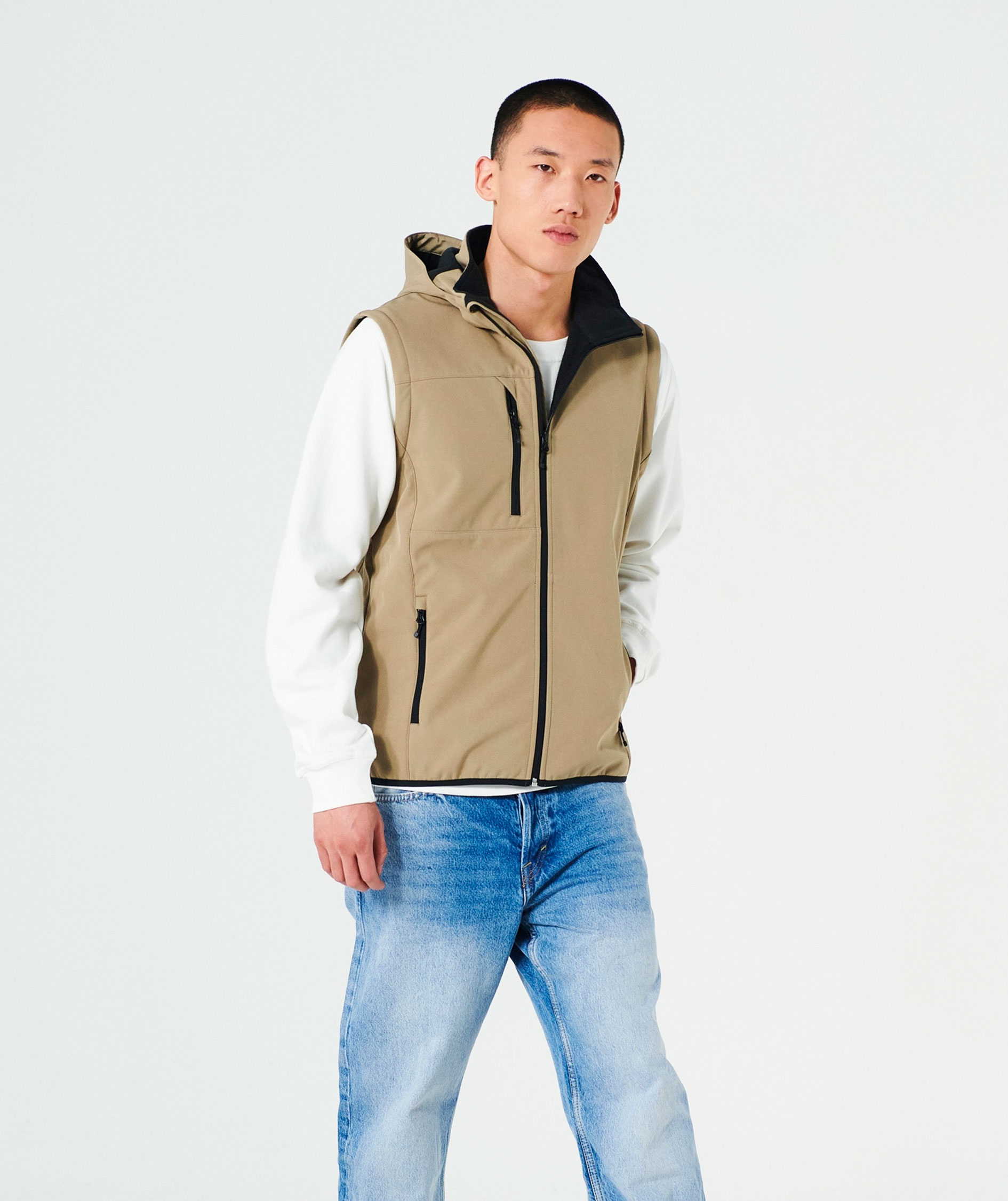 Clique Classic 2-i-1 softshelljakke, Sand, large image number 8