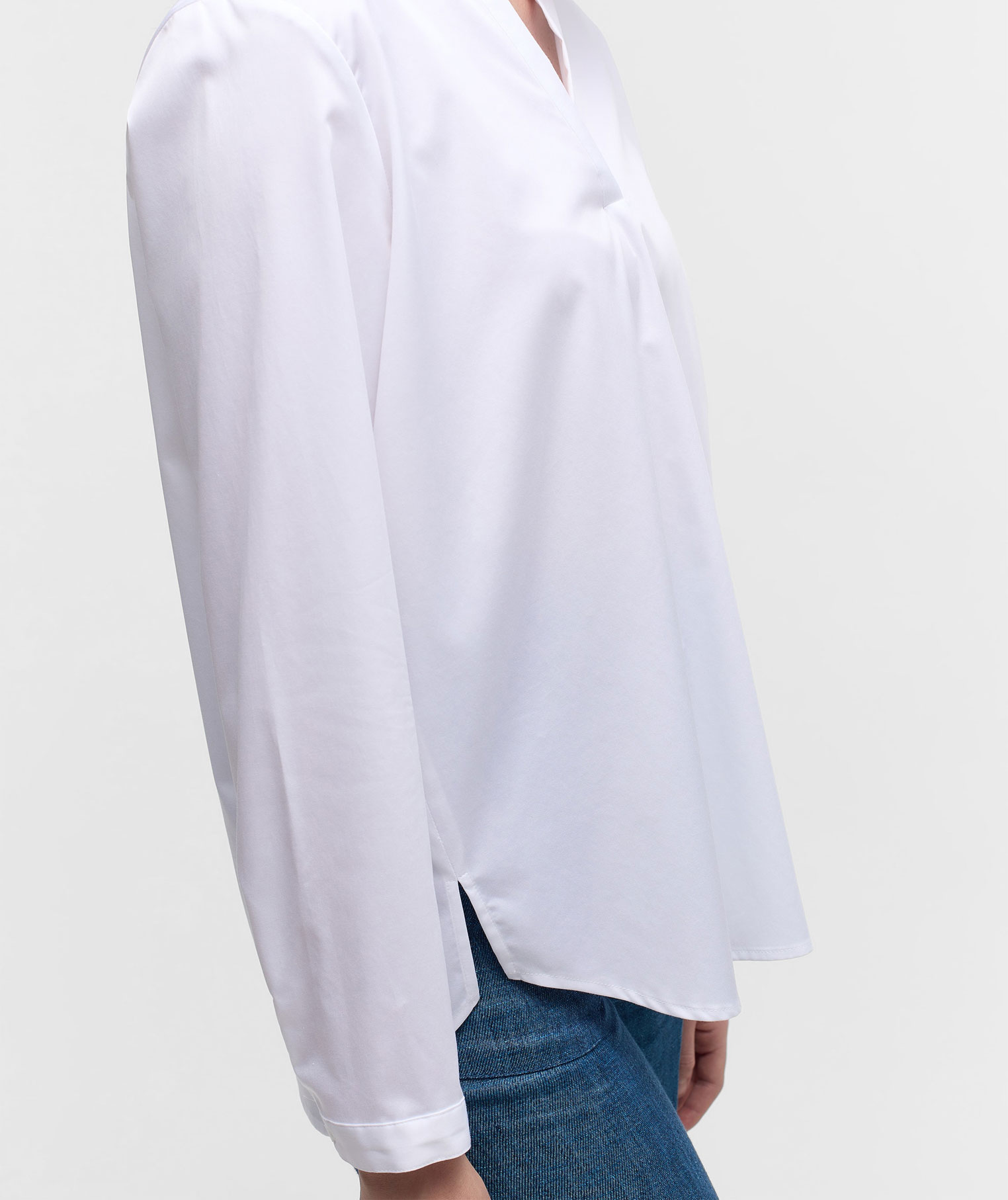 Eterna Satin Loose fit skjorta dam, White, large image number 3