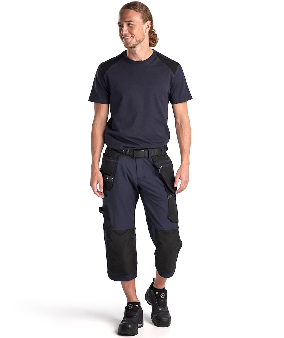 Bl&aring;kl&auml;der 3/4-Handwerkerhose full stretch, Marineblau/Schwarz