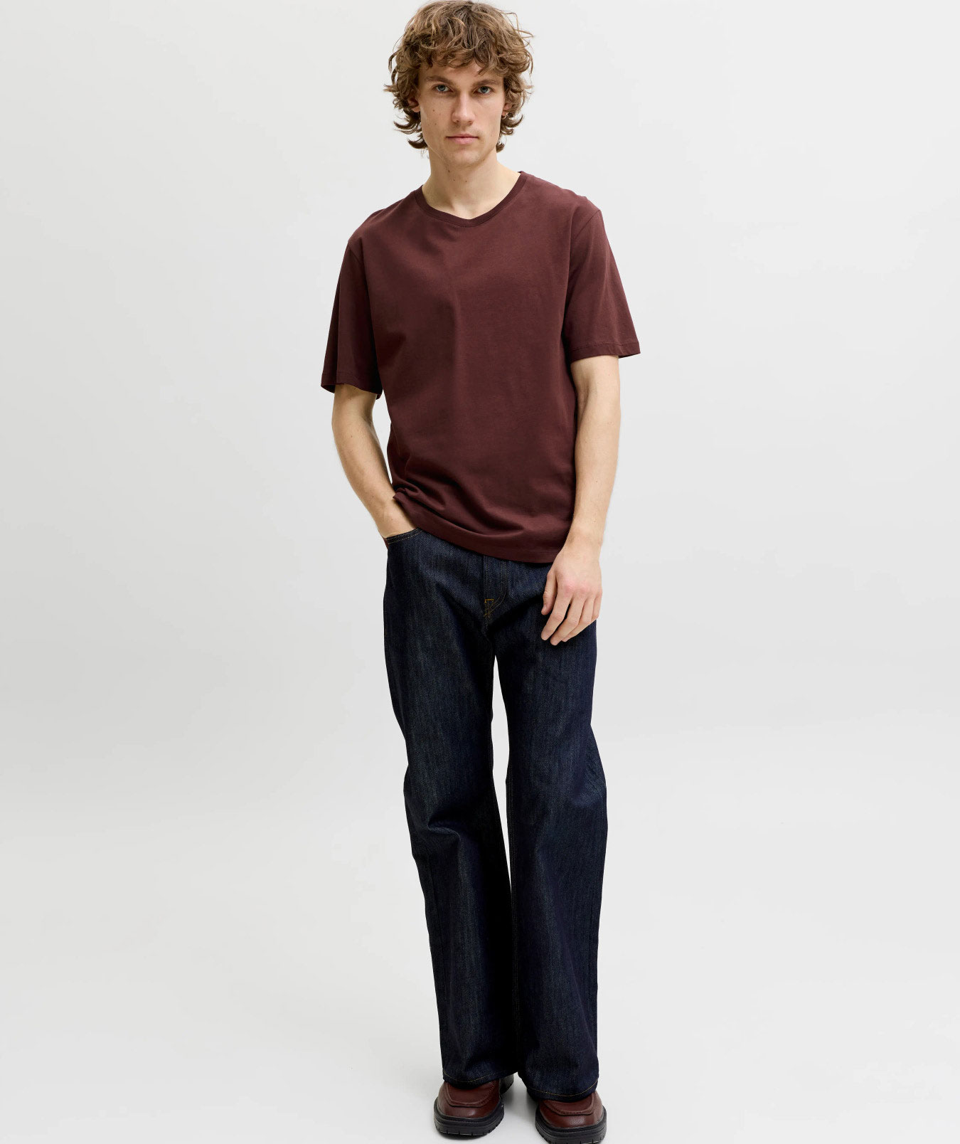 Jack & Jones JJEORGANIC basic T-skjorte, Bitter Chocolate, large image number 6