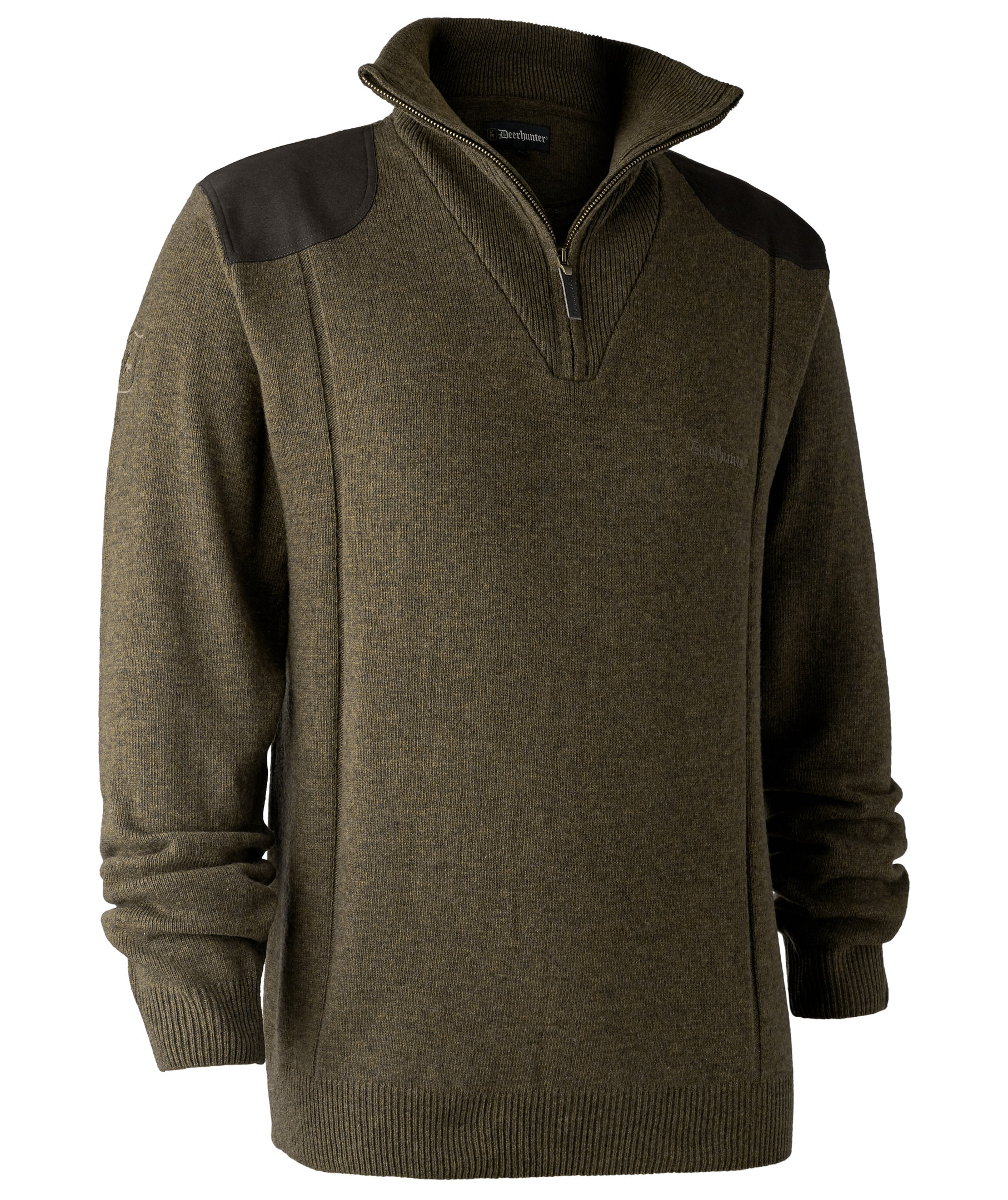 Deerhunter Sheffield stickad tr&ouml;ja med kort dragkedja, Cypress