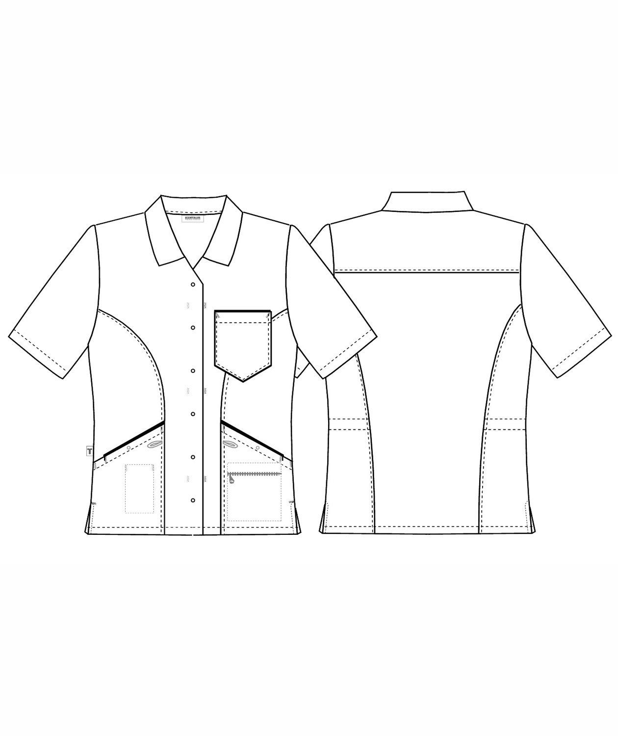 Kentaur kort&auml;rmad funktionsskjorta dam, Lavendel