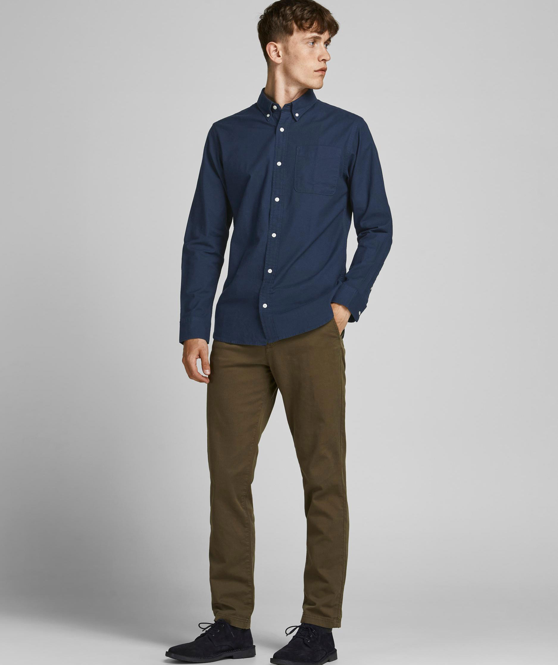 Jack & Jones Premium JPRBROOK Slim fit Oxford Hemd, Navy Blazer, large image number 3