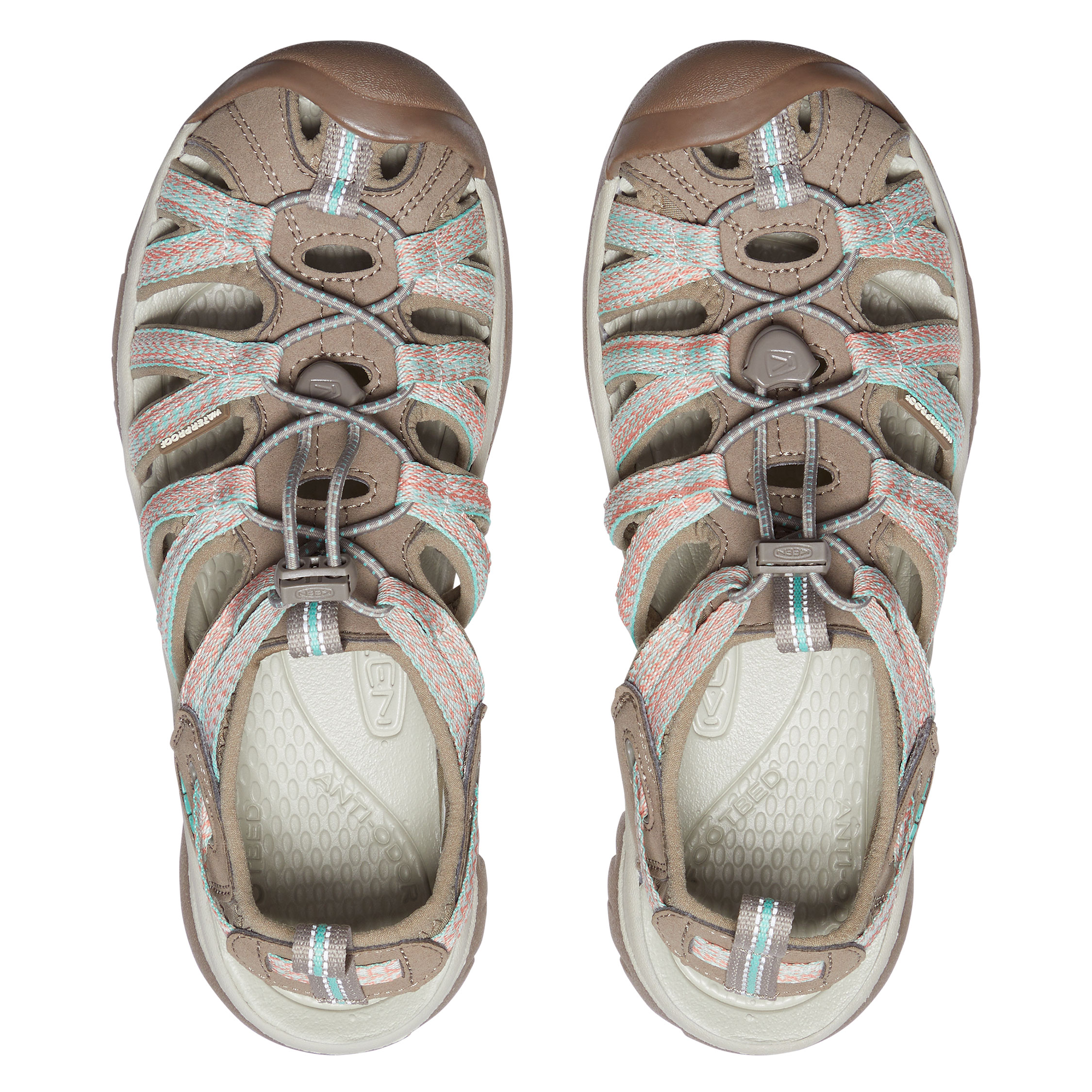 Keen Whisper women's sandals, Taupe/Coral, large image number 3