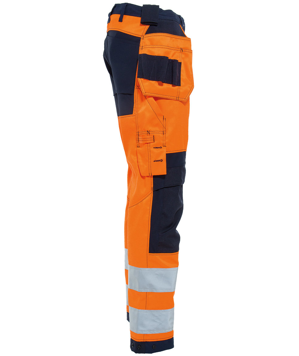 Tranemo Vision HV craftsman trousers, Hi-vis Orange/Marine, large image number 2