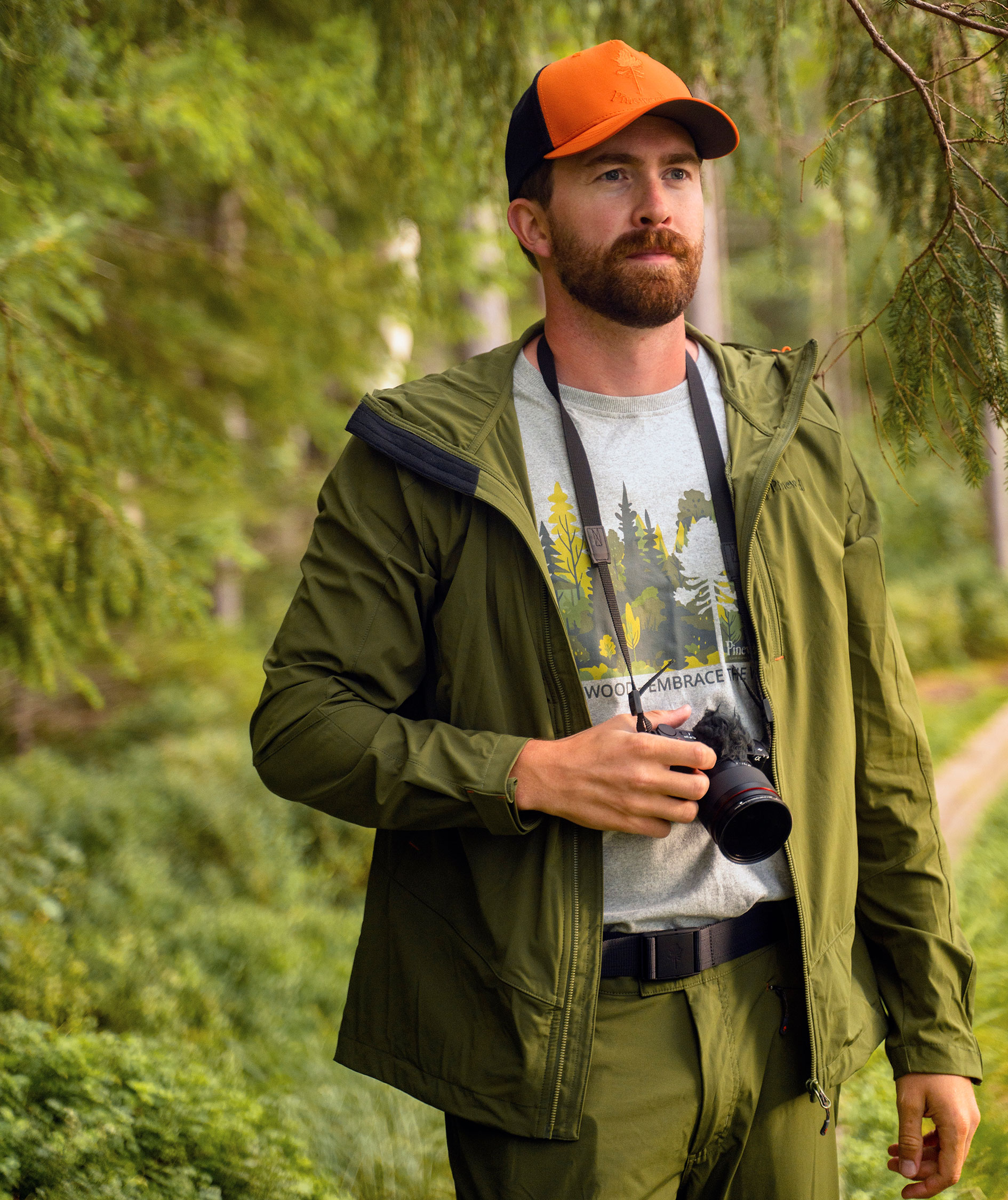 Pinewood Finnveden Recycled Outdoor T-shirt, Light Grey Melange Forest, large image number 1