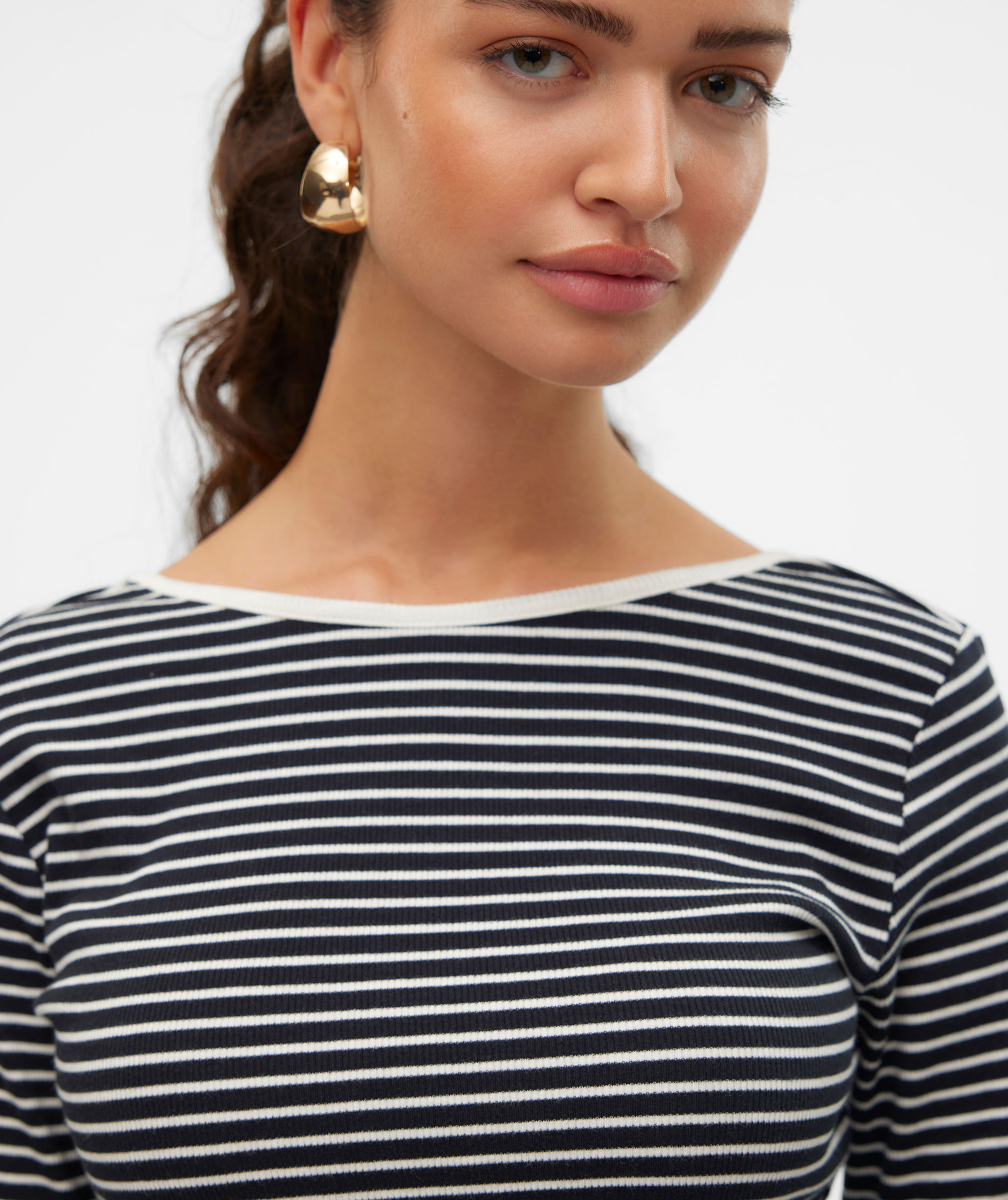 Vero Moda VMCHLOE 2-way damebluse, Black/Snow White, large image number 3