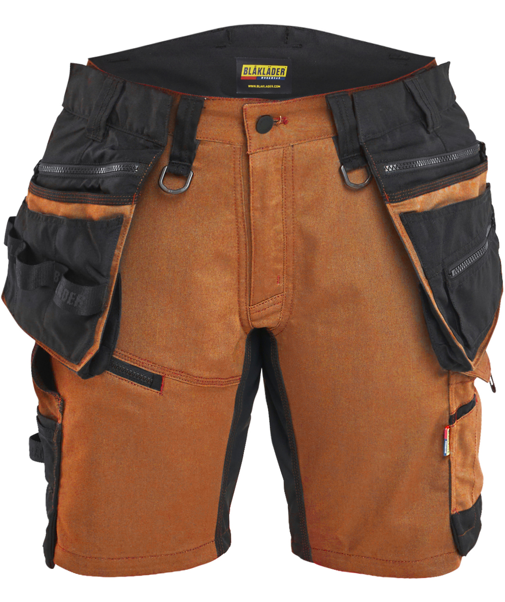 Bl&aring;kl&auml;der Striker dame h&aring;ndverkershorts, Rust/svart