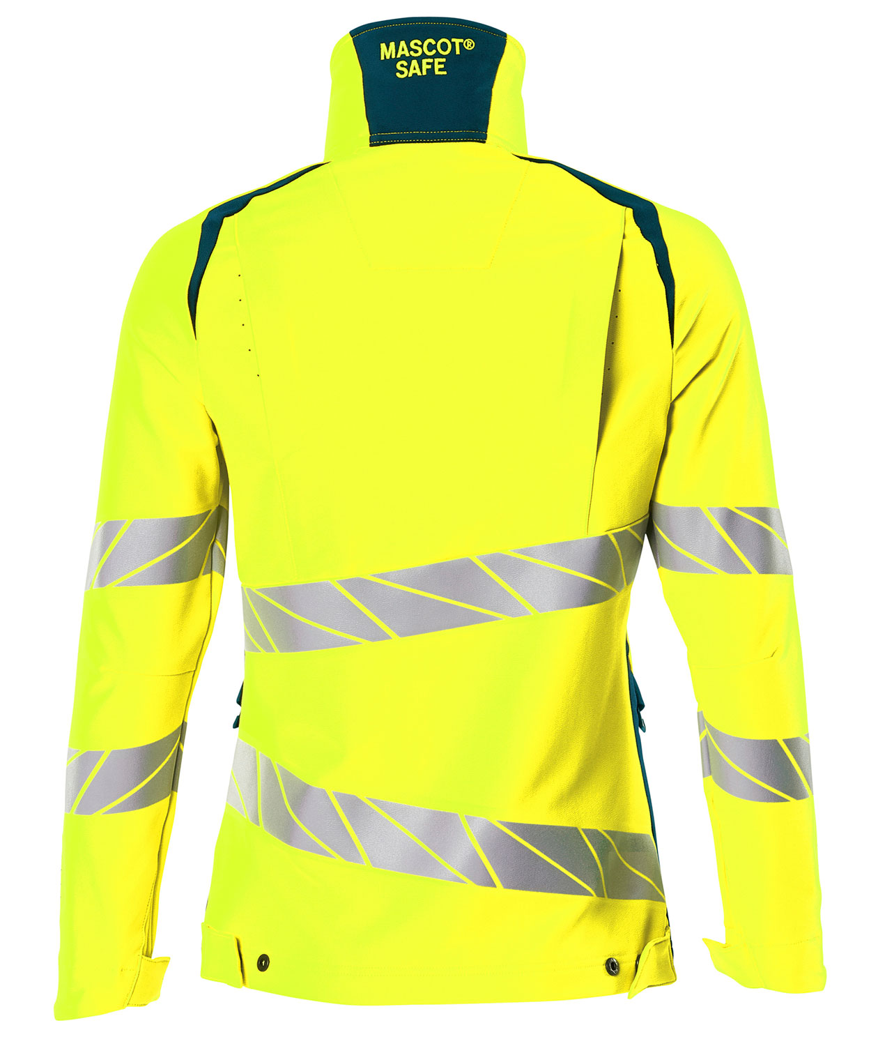 Mascot Accelerate Safe damejakke full stretch, Hi-Vis Gul/M&oslash;rk Petroleum, large image number 1
