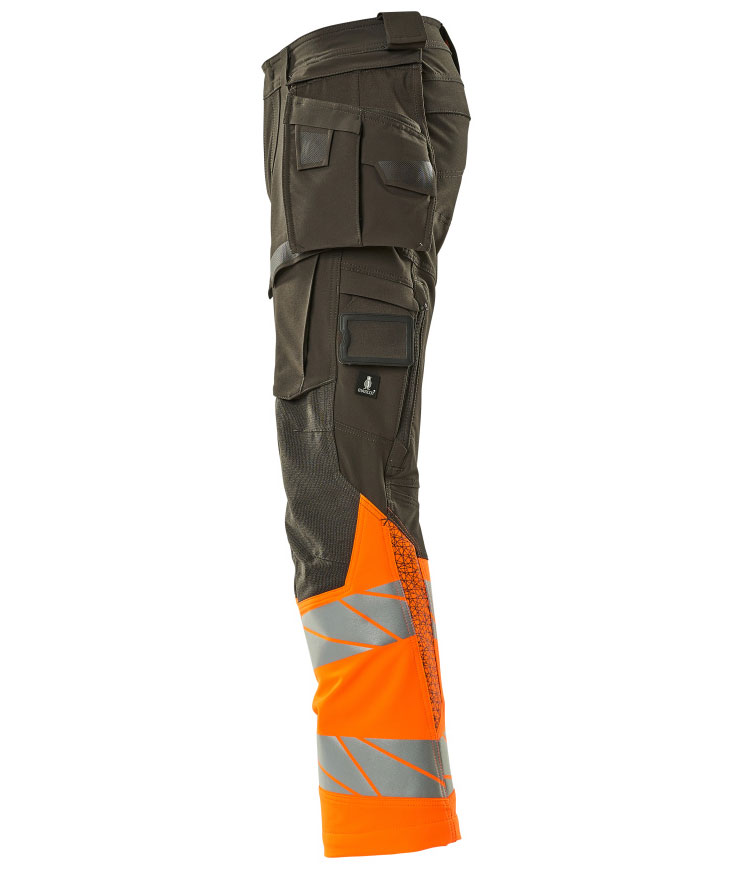 Mascot Accelerate Safe hartverksbyxa Full stretch, M&ouml;rk antracit/Hi-vis orange, large image number 3