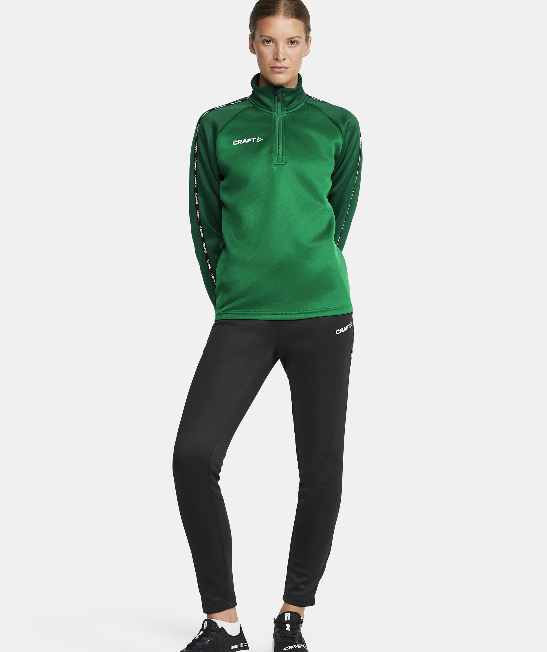 Craft Squad 2.0 women's halfzip training pullover, Team Green-Ivy, large image number 1