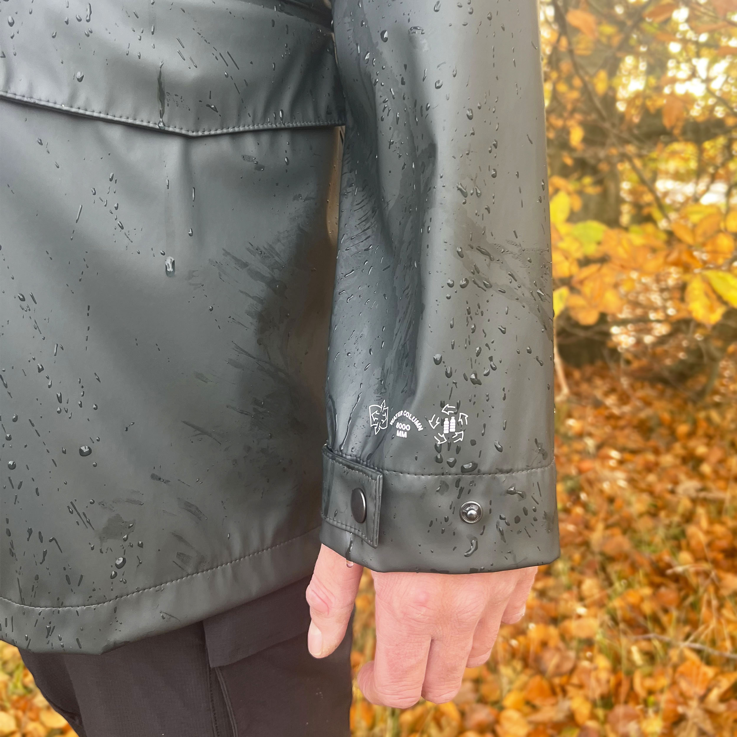 ELKA Recycled PU rain jacket, Dark salamander, large image number 3