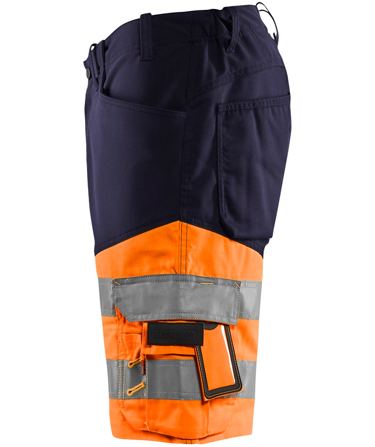 Bl&aring;kl&auml;der arbejdsshorts, Marine/Hi-Vis Orange, large image number 2