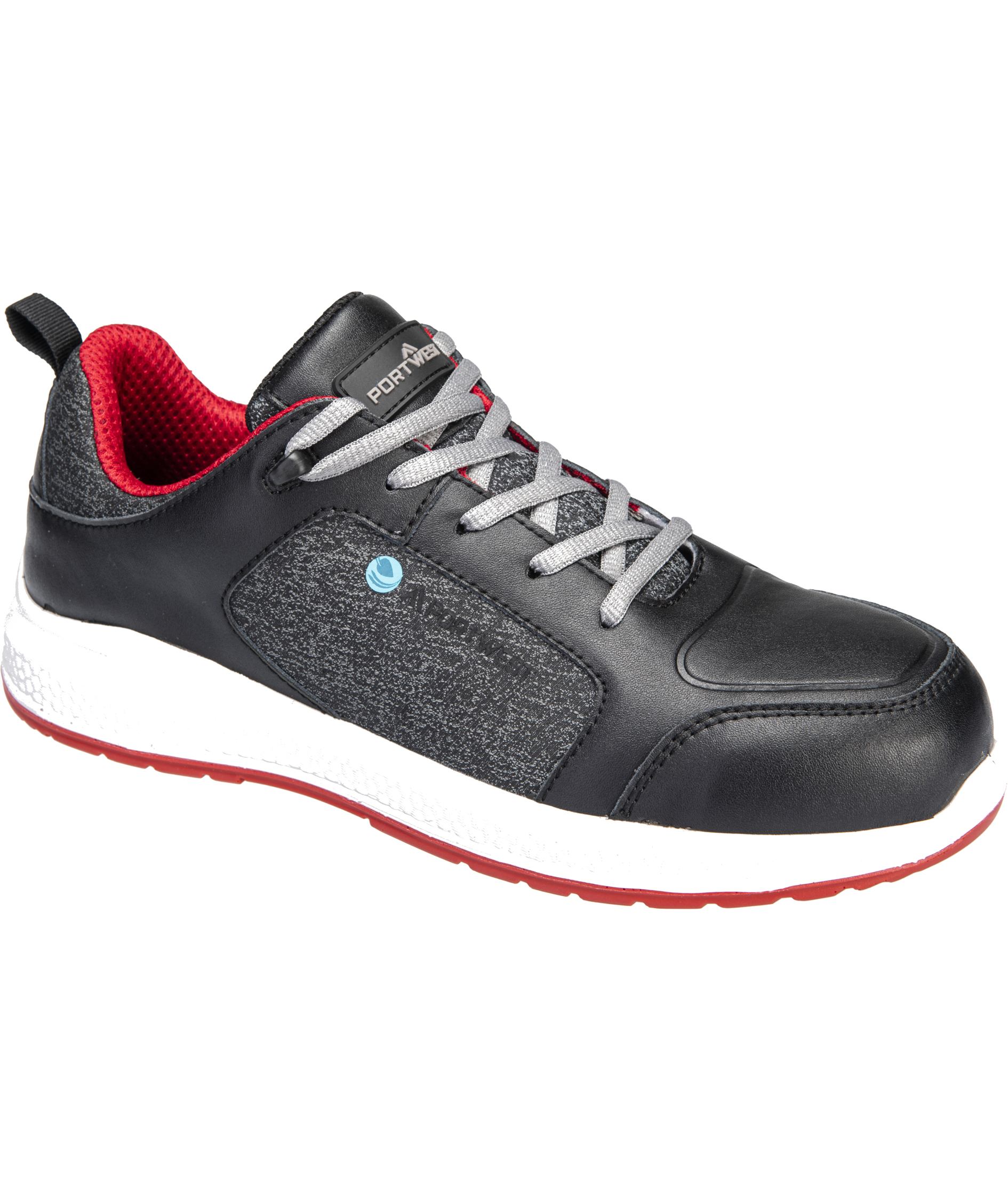 Portwest FC07 Eco Composite Trainer Sicherheitsschuhe S3S, Schwarz/Rot