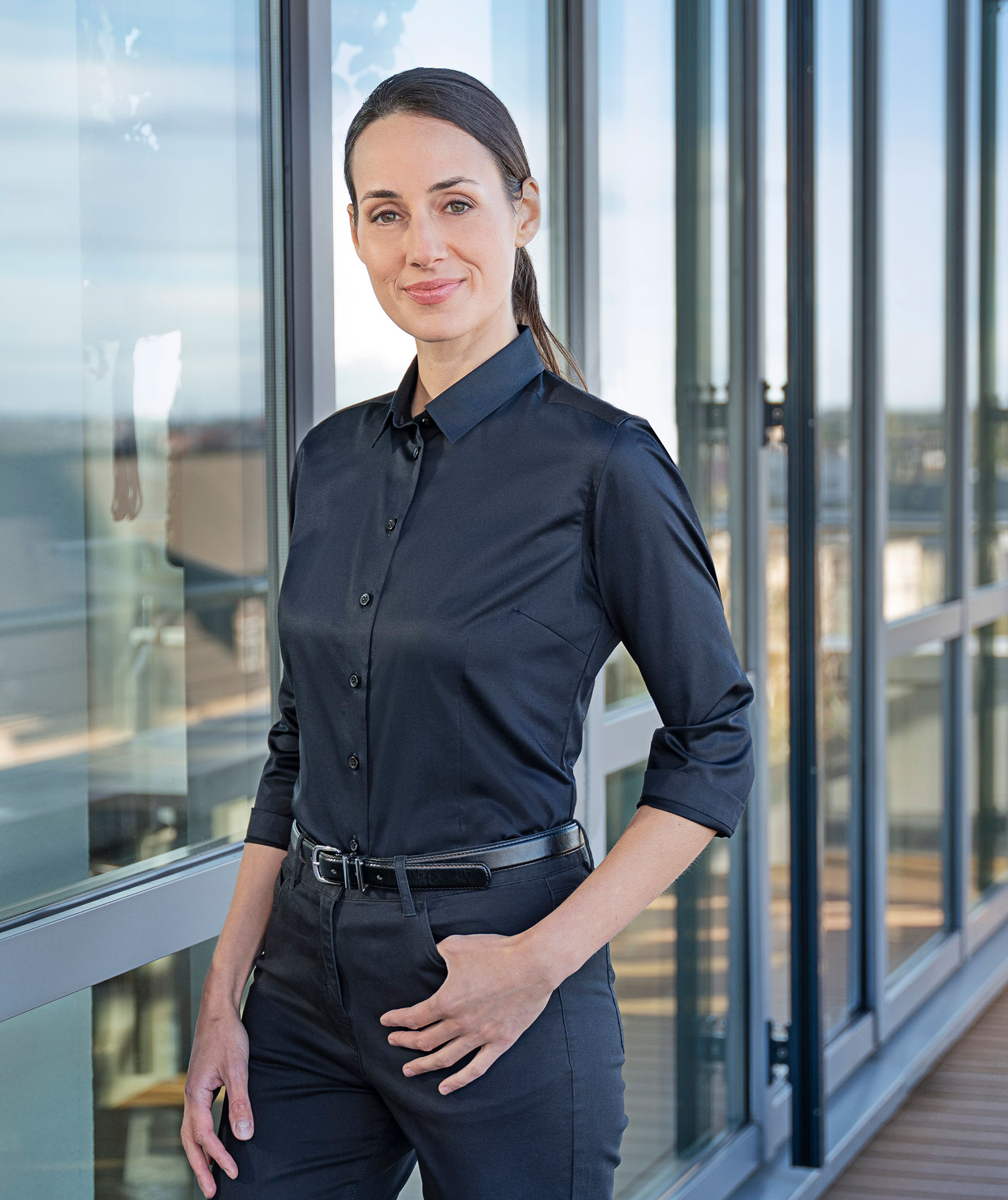 Karlowsky 3/4 skjorta dam, Black