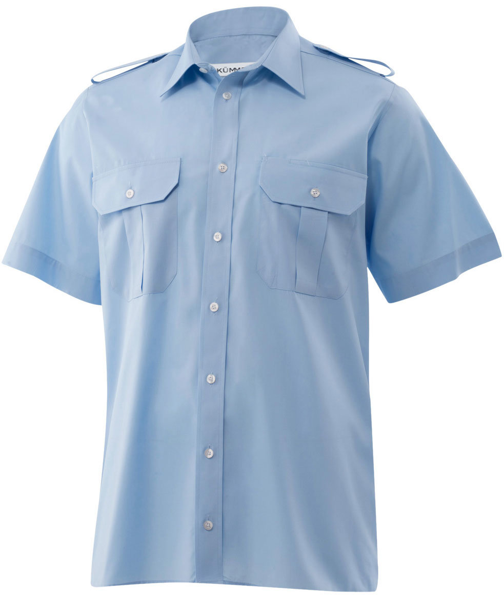K&uuml;mmel Howard Slim fit kortermet pilotskjorte, Lys Bl&aring;