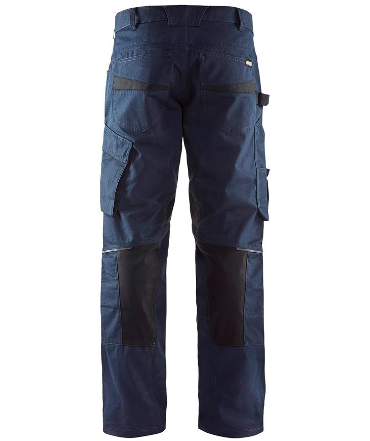 Bl&aring;kl&auml;der Unite arbejdsbukser, M&oslash;rk Marinebl&aring;/Sort, large image number 2