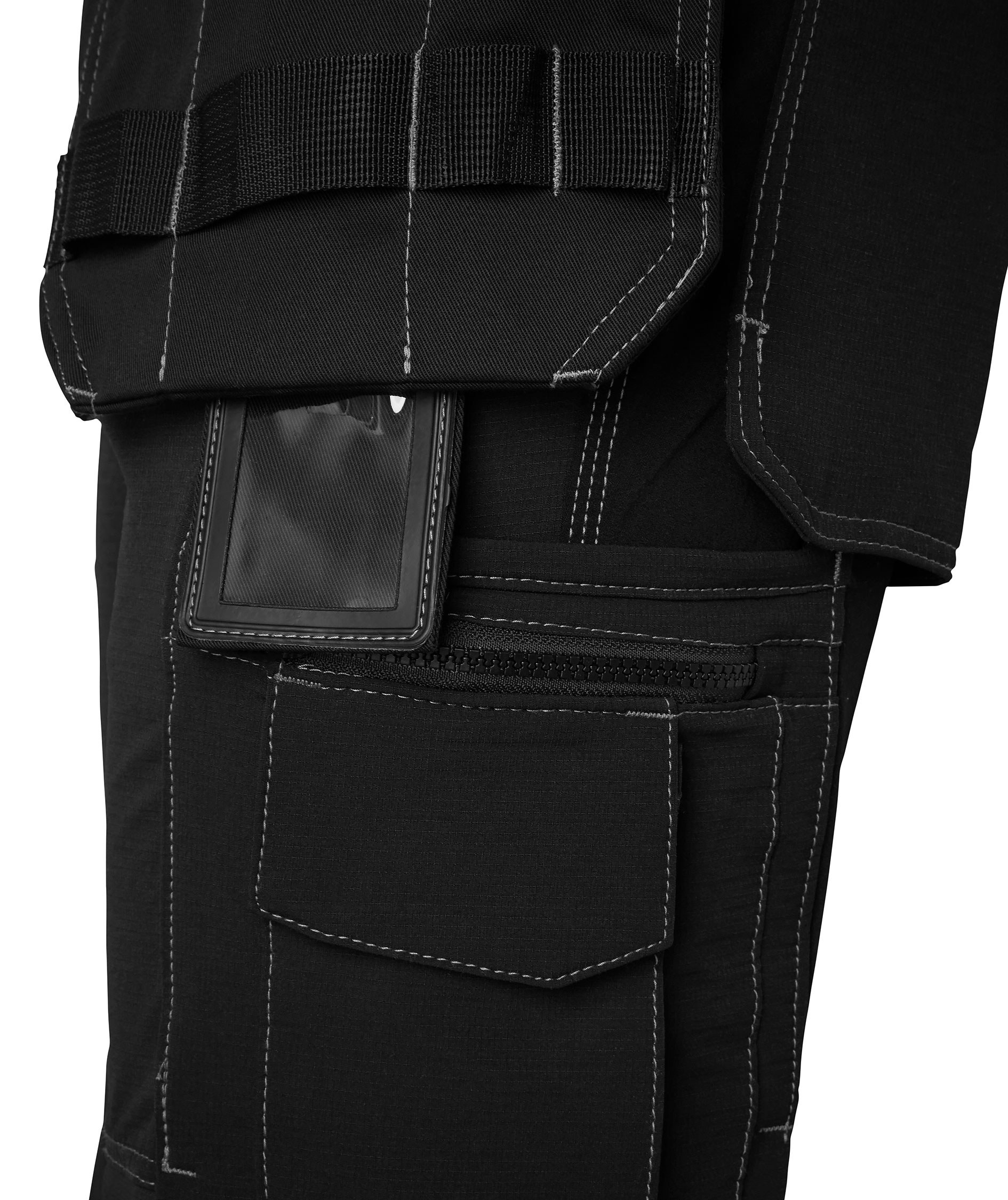 Top Swede hantverksbyxa 306 full stretch, Svart, large image number 4