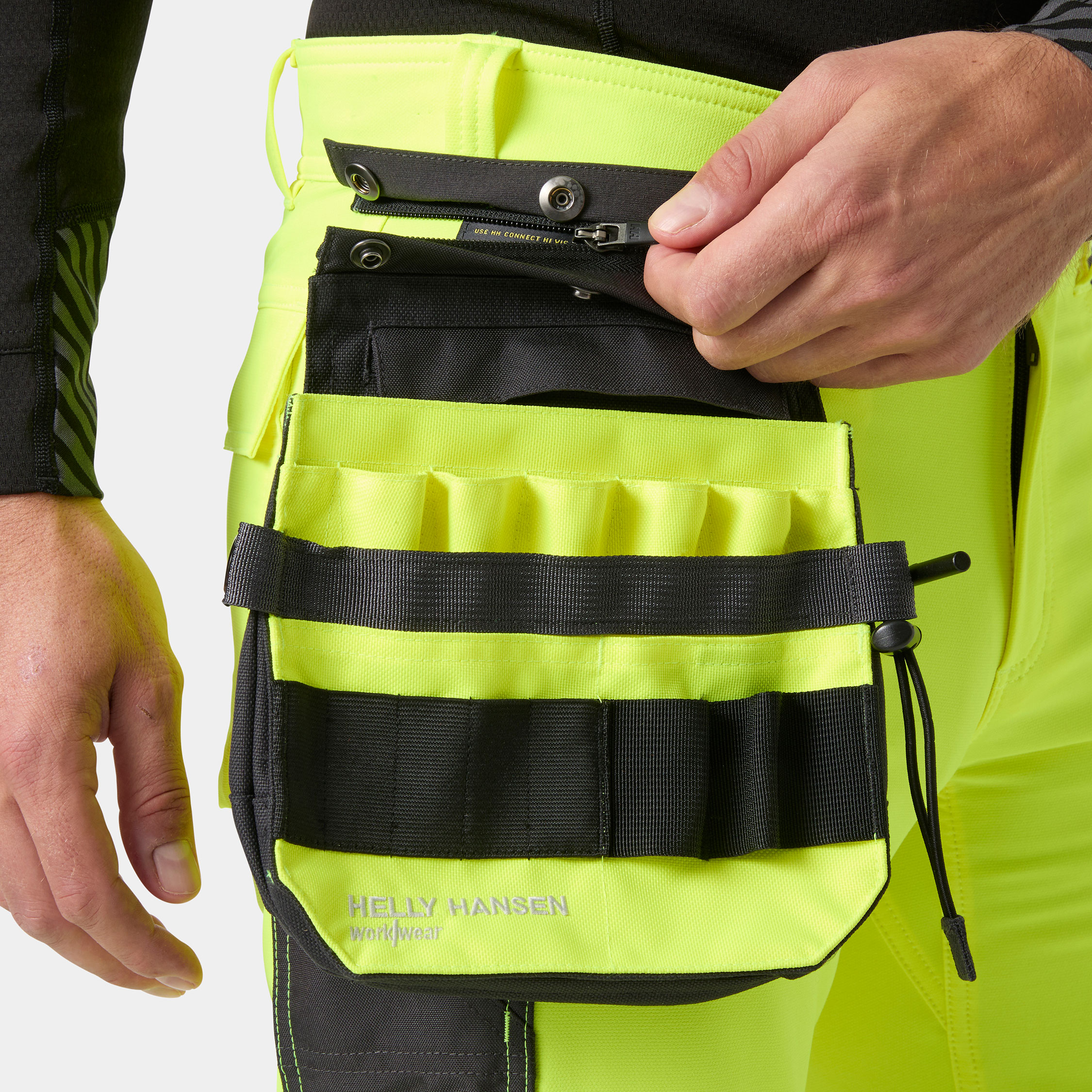 Helly Hansen Connect&trade; elektriker hengelomme, Hi-vis Gul/Ebony, Hi-vis Gul/Ebony, large image number 1