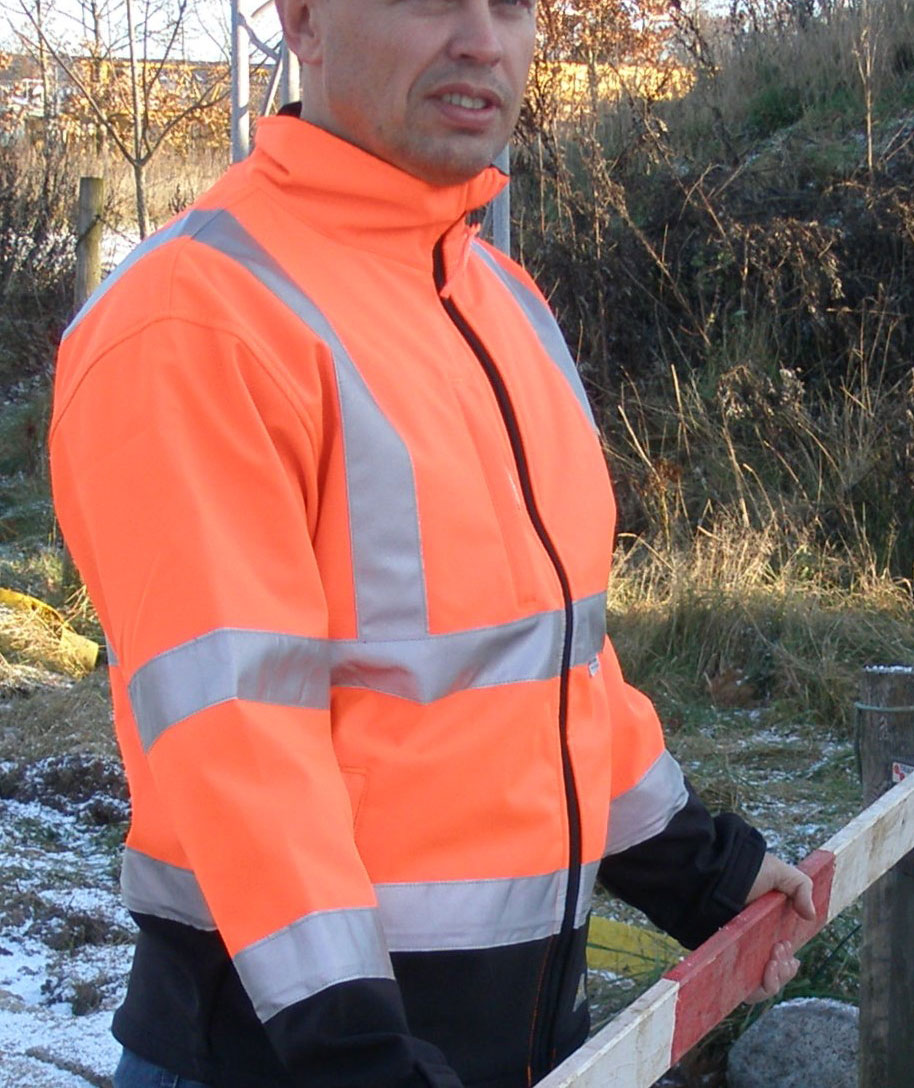 Lyngsoe ​softshelljacka, Varsel Orange/Svart
