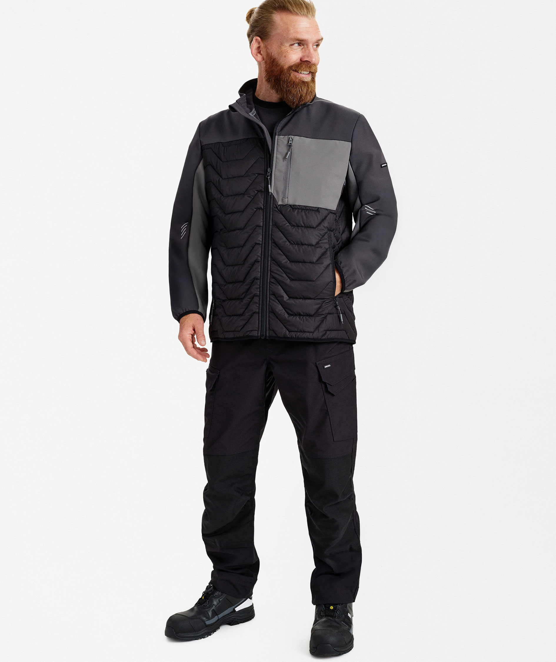 Engel Entire hybridjakke, Black/Anthracite Grey, large image number 2