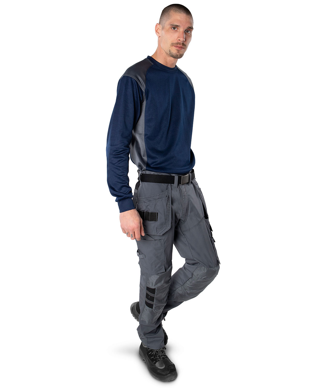 Fristads h&aring;ndv&aelig;rkerbukser 2595 STFP, Gr&aring;/Sort, large image number 1