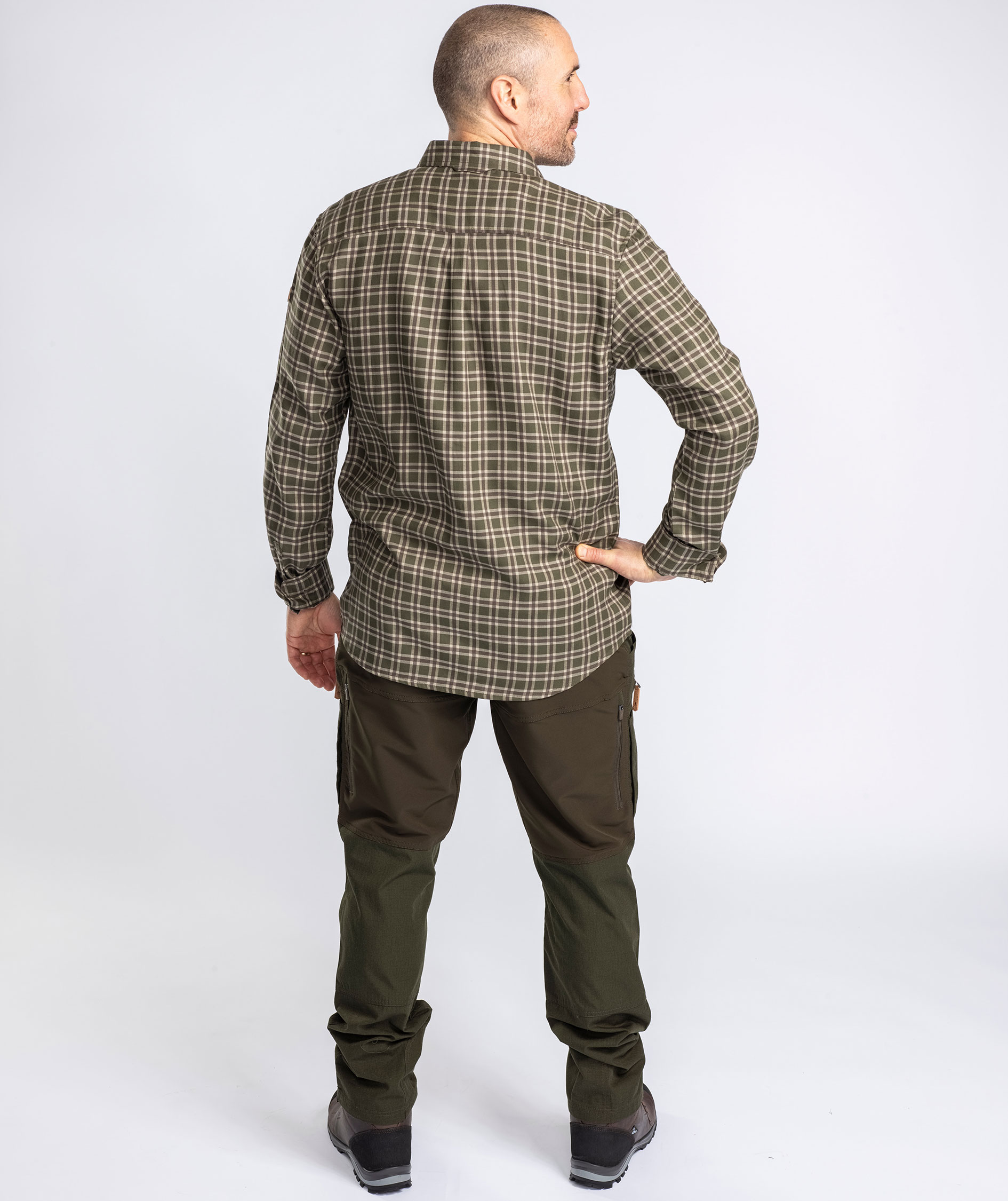 Pinewood Lappland skjorte med uld, Moss Green/Light Khaki, large image number 4