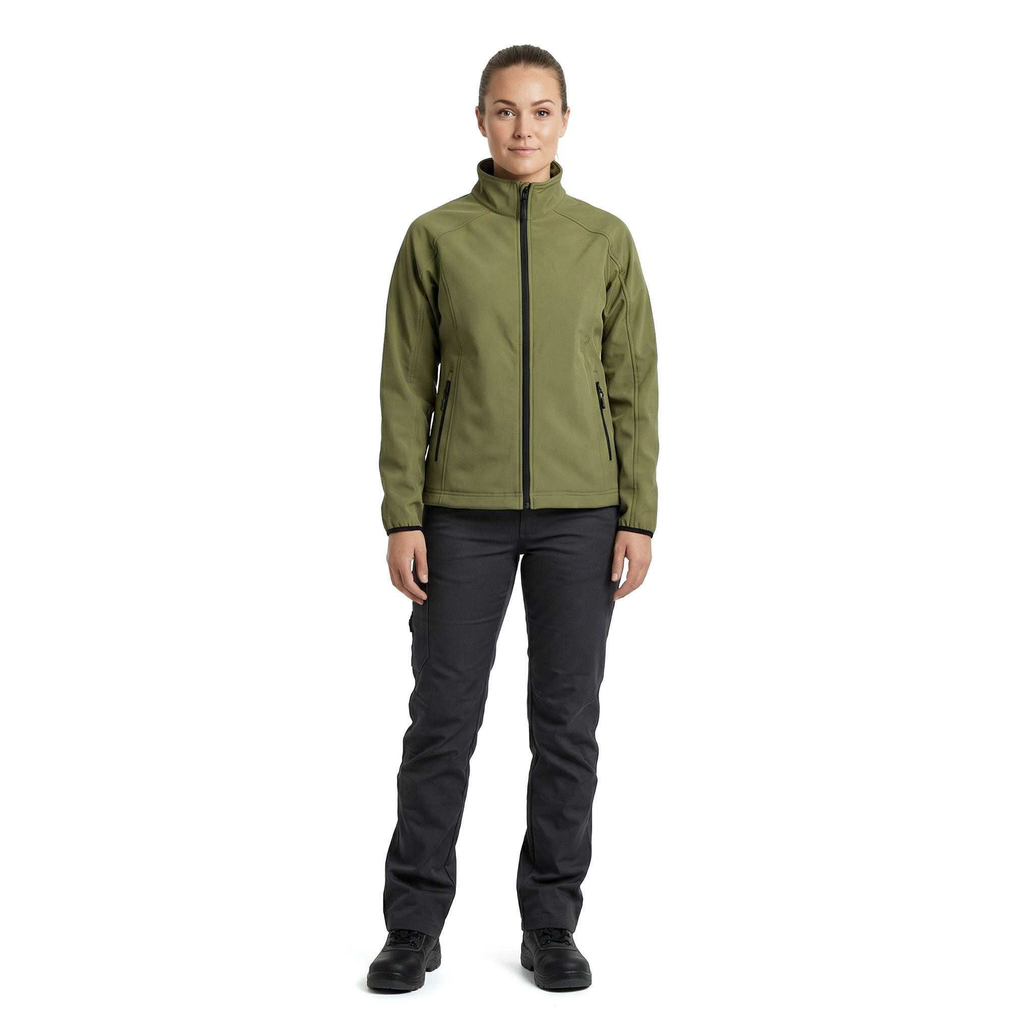 Stadsing women's softshell jacket, Olive green, large image number 2