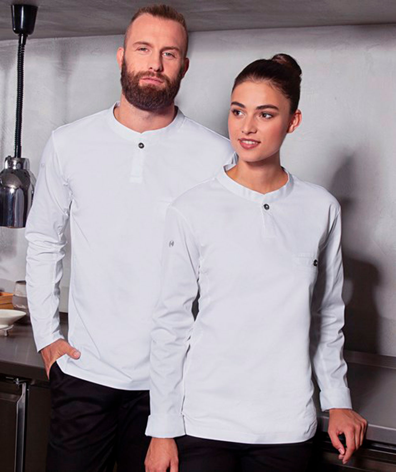 Karlowsky Performance langermet polo T-skjorte, Hvit