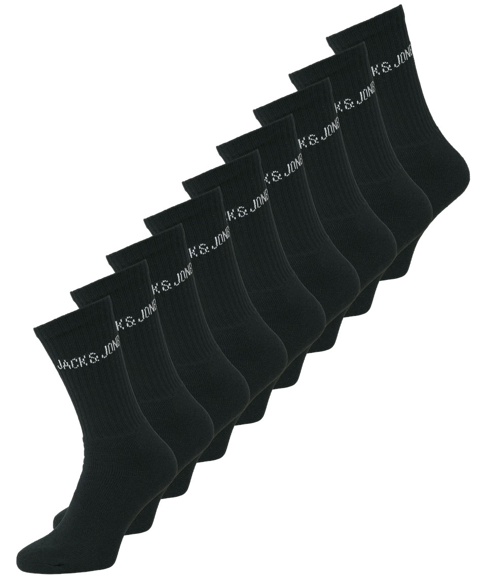 Jack & Jones JACSHAUN 9-pack tennisstrumpor, Svart