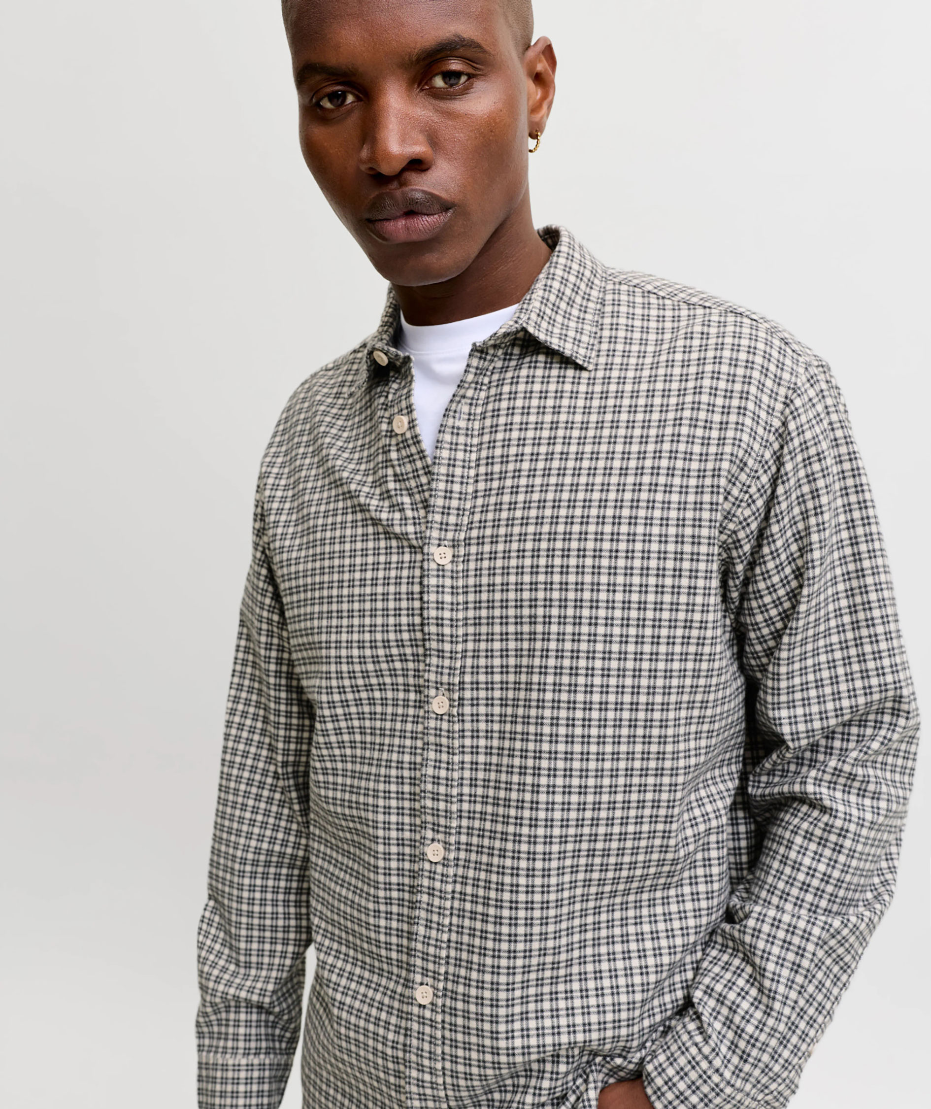 Jack & Jones JJCARTER CHECK Hemd, Cloud Dancer, large image number 7