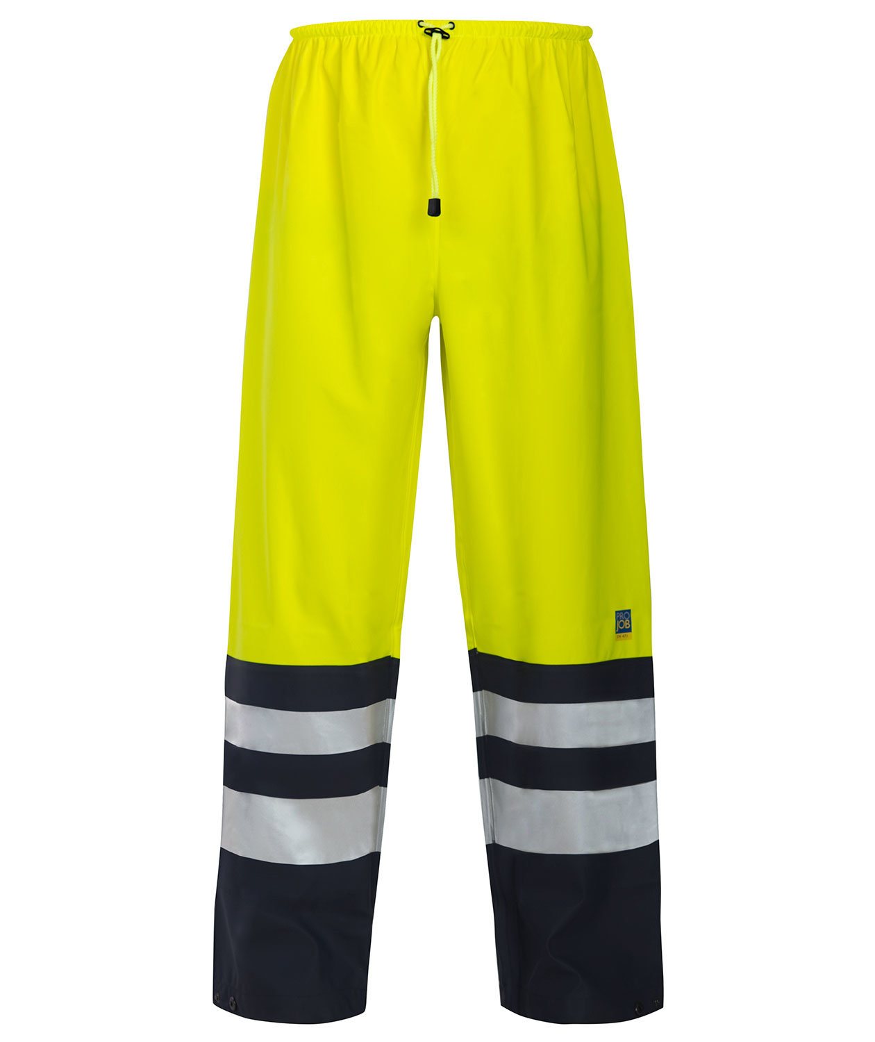 ProJob regnbyxa 6504, Varsel yellow/marinbl&aring;