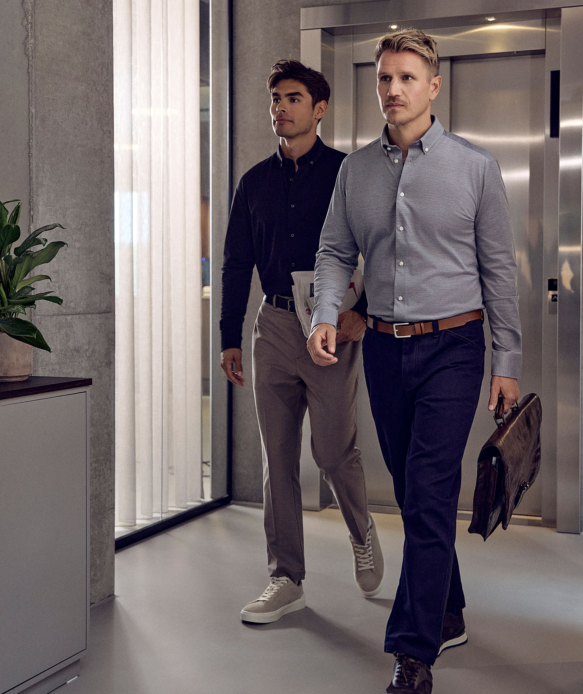 Seven Seas Slim fit jerseyskjorte, Gr&aring;, large image number 6