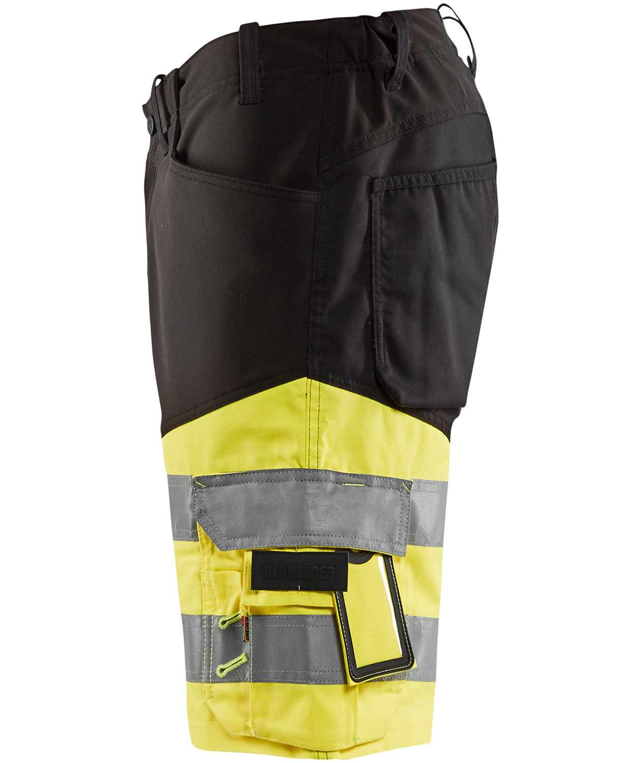 Bl&aring;kl&auml;der arbejdsshorts, Sort/Hi-Vis Gul, large image number 3