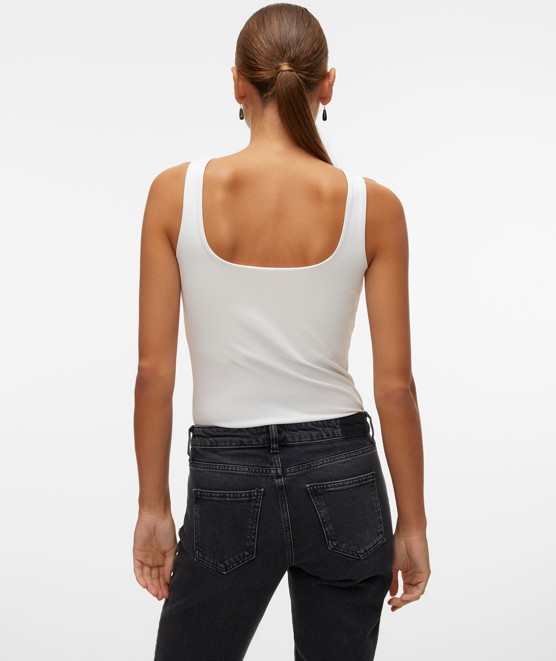 Vero Moda VMMILLION SQUARE 2-way Damen Top, Bright White, large image number 2