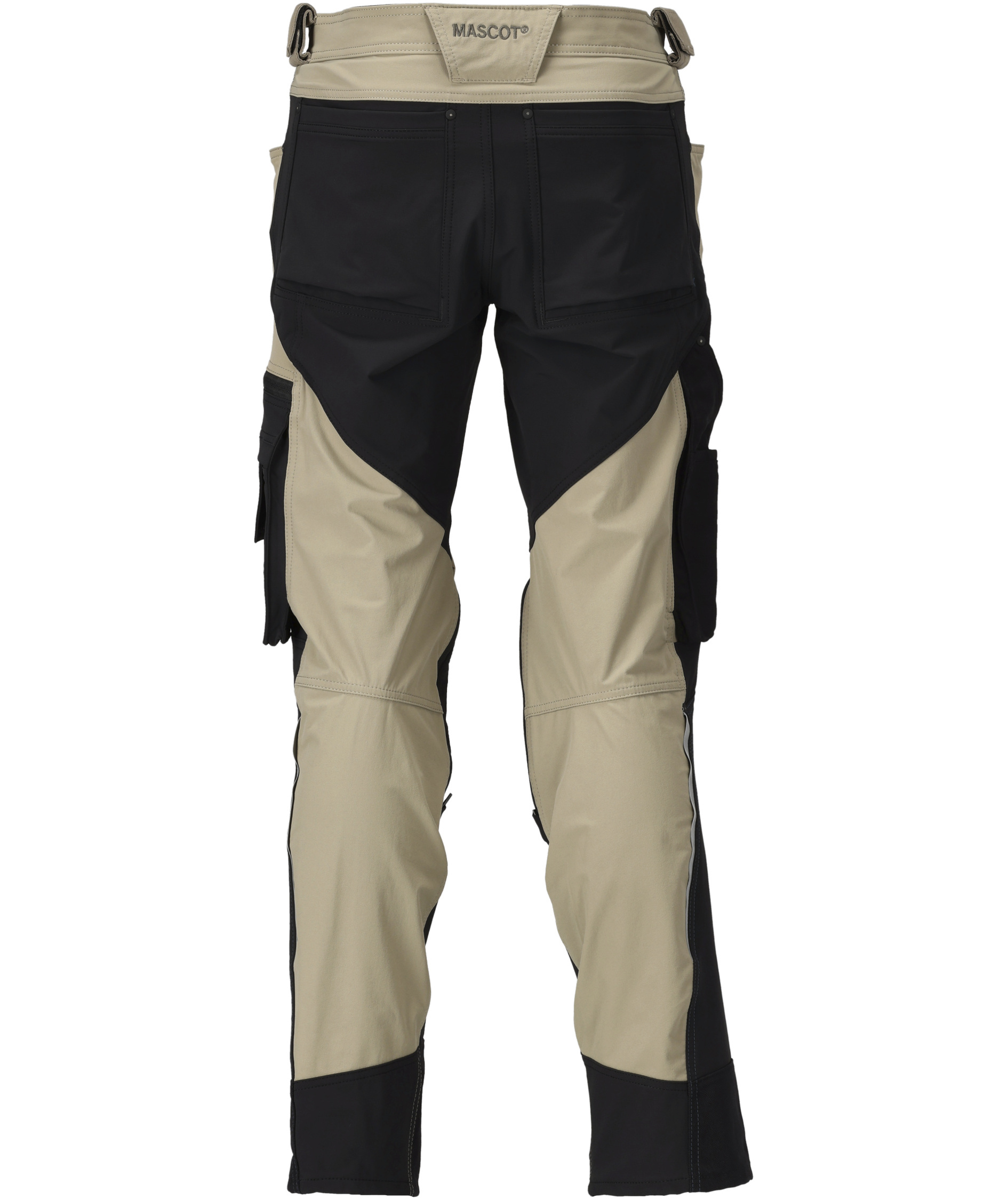 Mascot Advanced arbejdsbukser full stretch, Lys khaki/sort, large image number 1