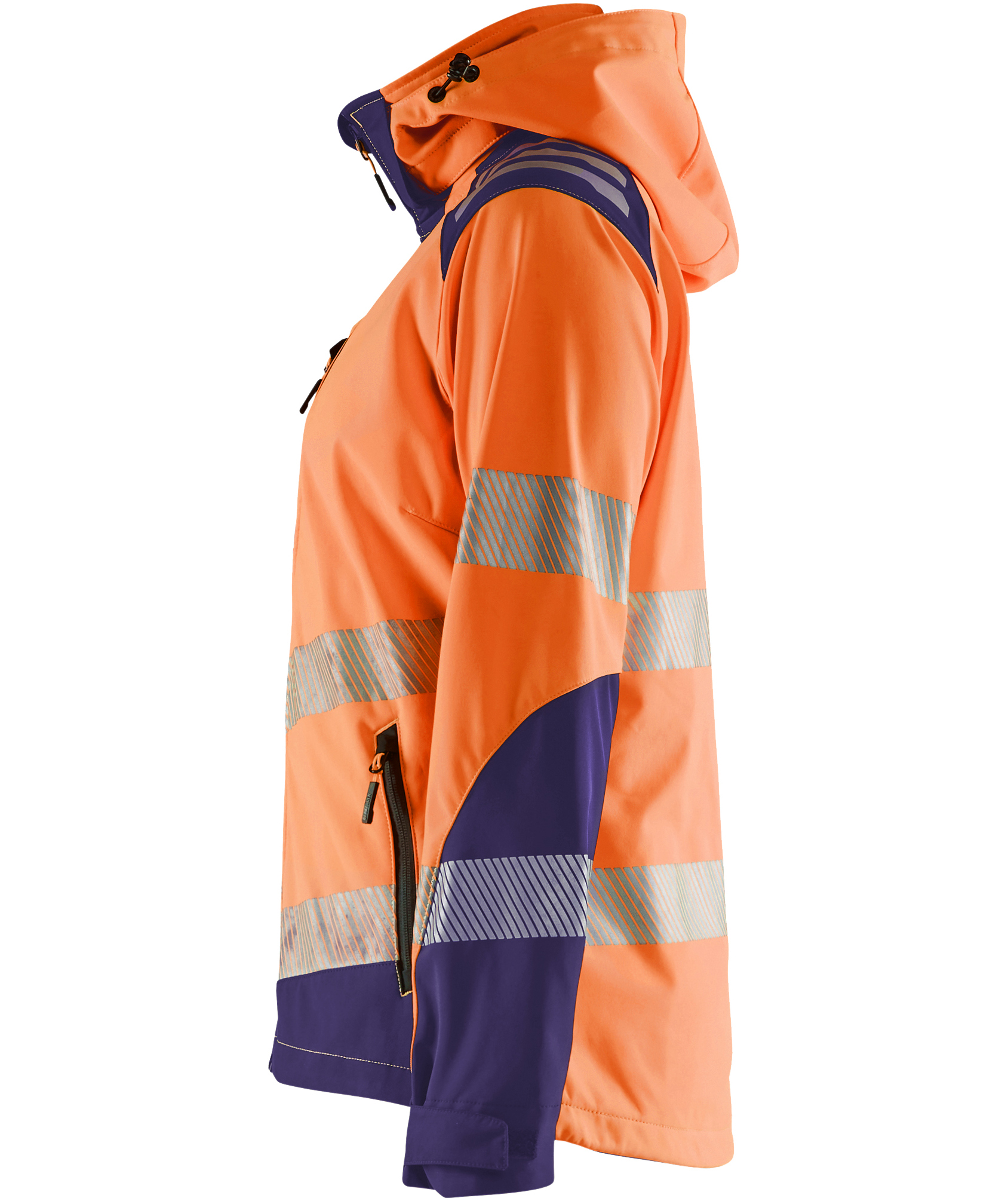 Bl&aring;kl&auml;der women's softshell jacket full stretch, Hi-Vis Orange/Navy, large image number 3