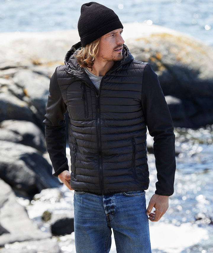 Tee Jays Hooded Crossover jacka, Svart