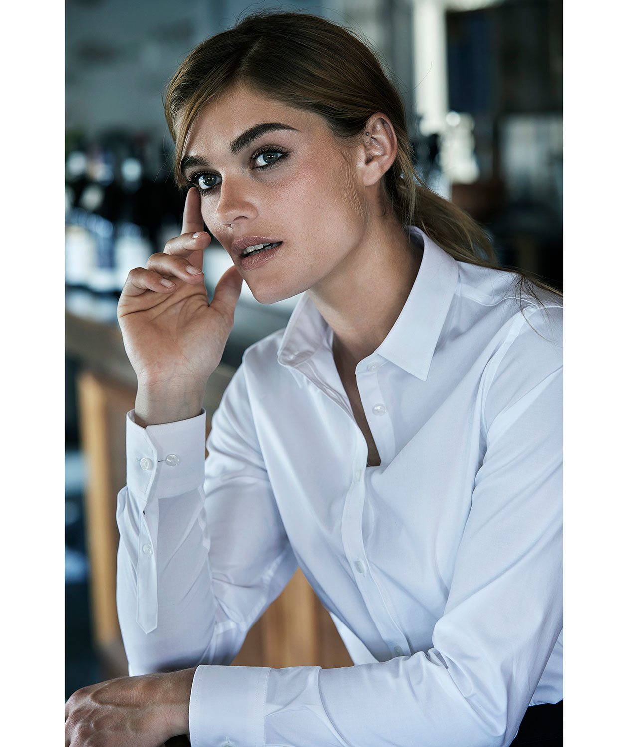 Tee Jays Stretch Luxury women's shirt, White, large image number 2