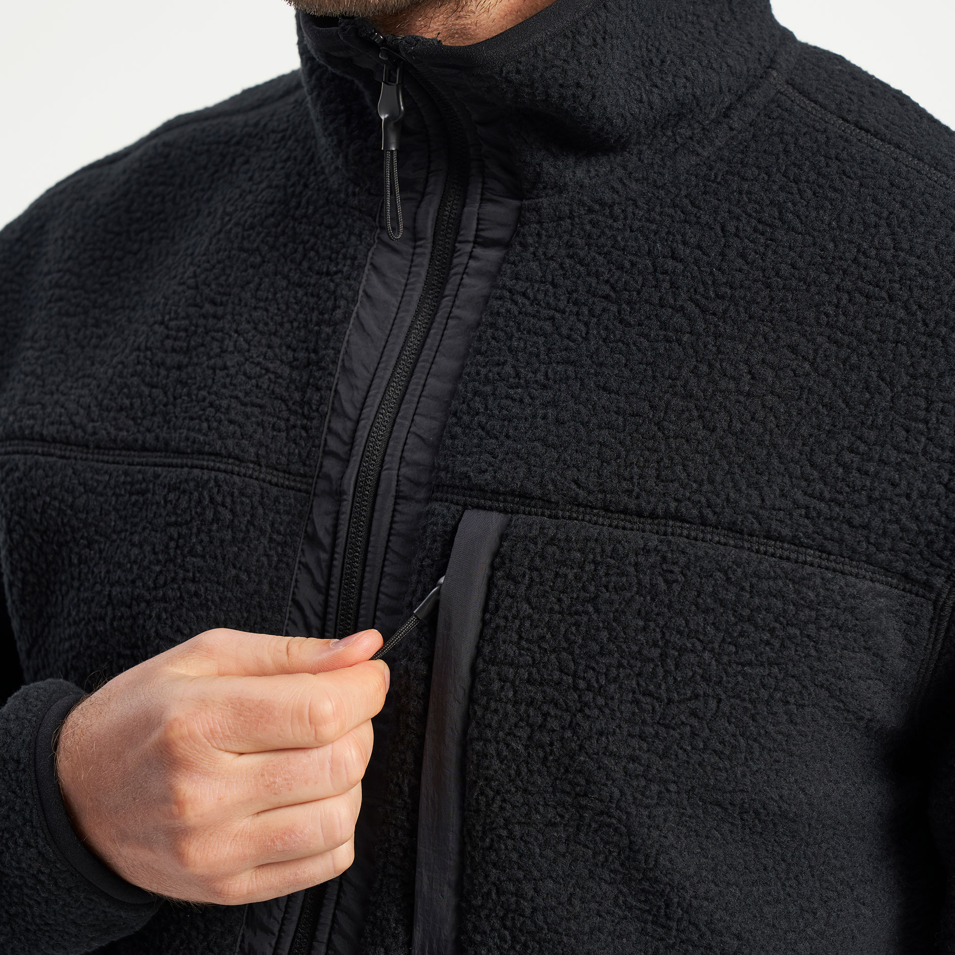 Tenson Yoke fiberpelsjakke, Black, large image number 5