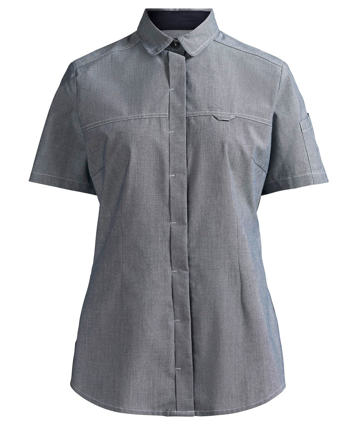 Kentaur modern fit kort&auml;rmad skjorta dam, Chambray Gr&aring;