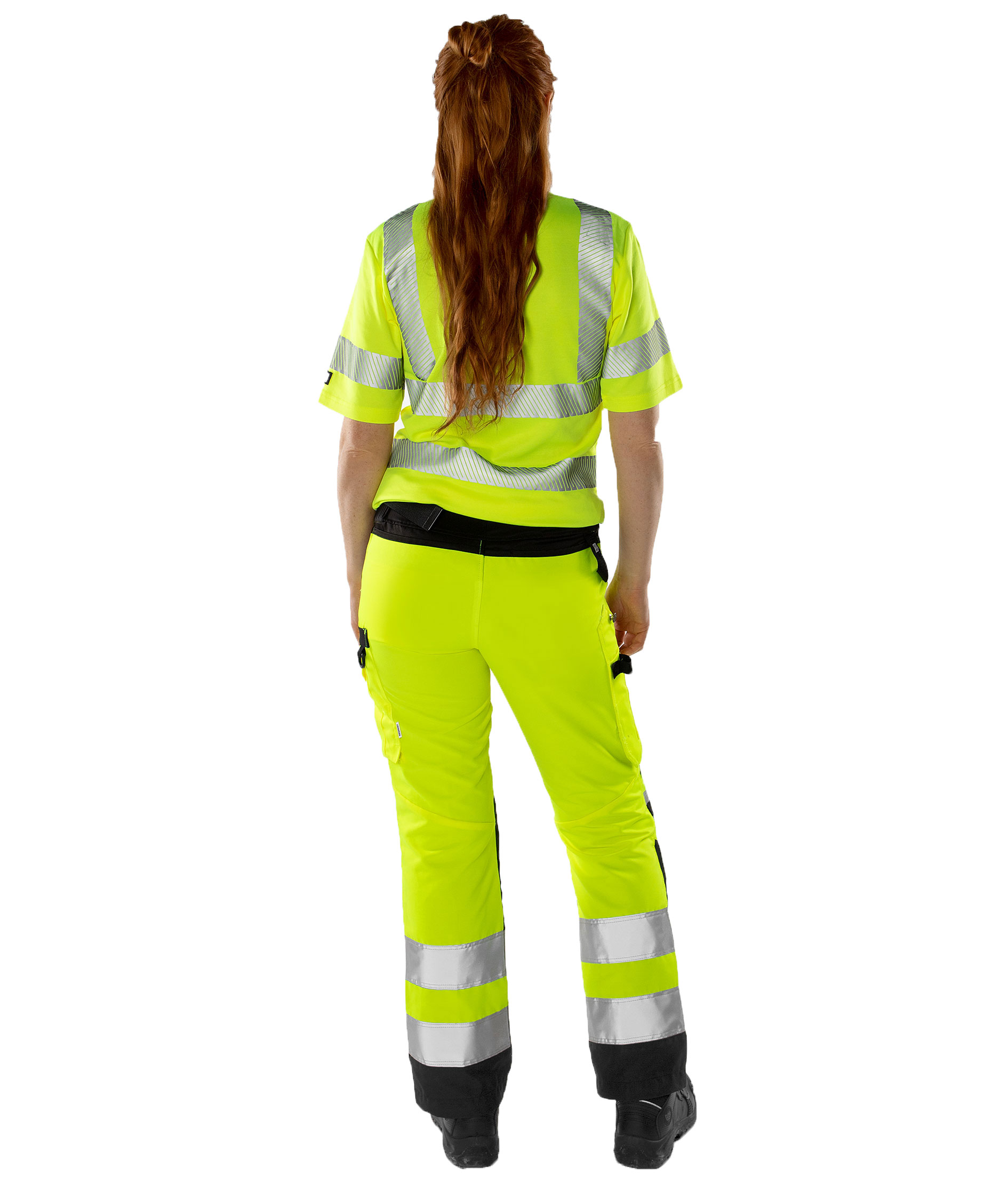 Fristads Green arbetsbyxa dam 2642 GPLU, Varsel Gul/Svart, large image number 3