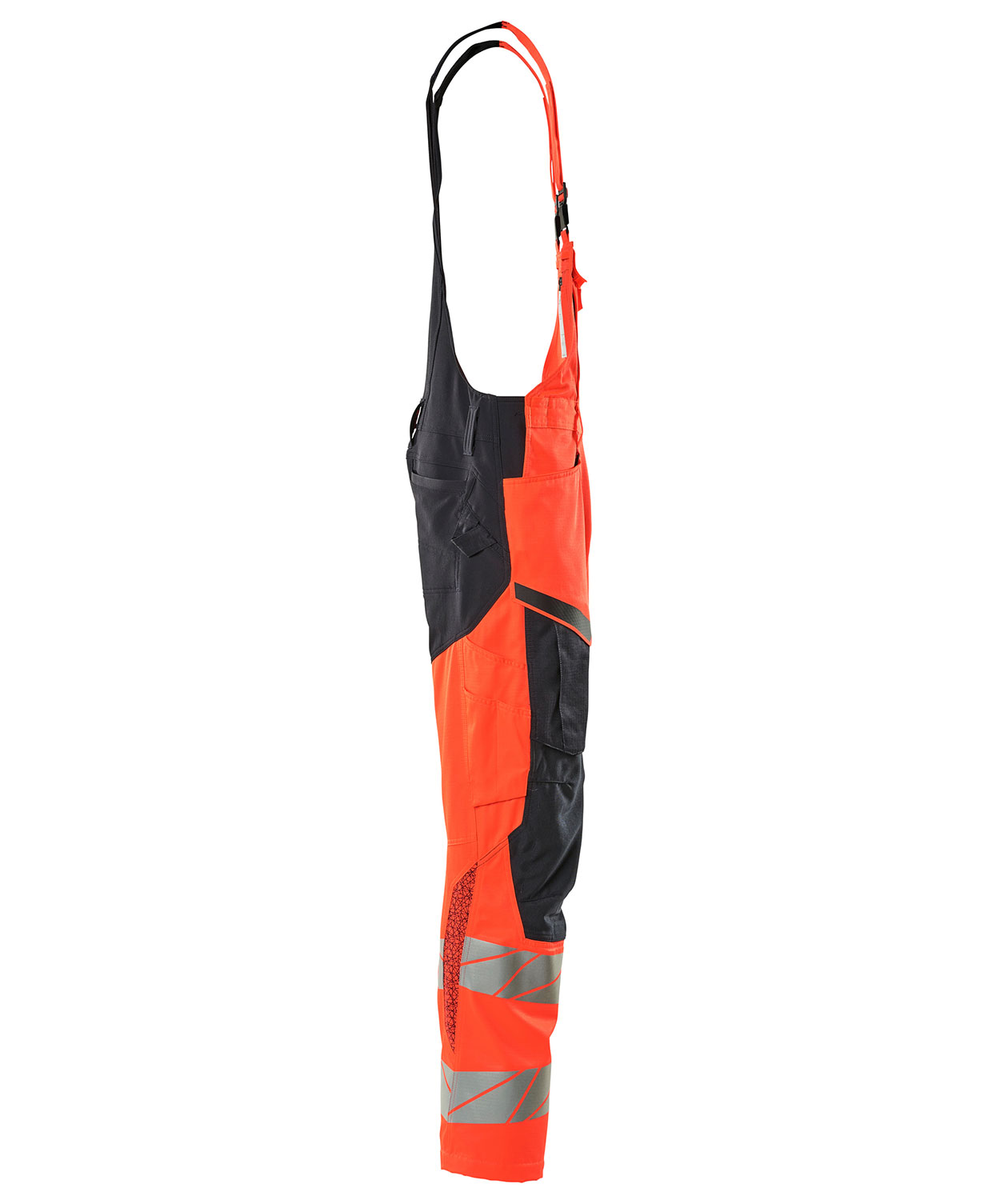Mascot Accelerate Safe Latzhose, Hi-Vis Rot/Dunkel Marine, large image number 2
