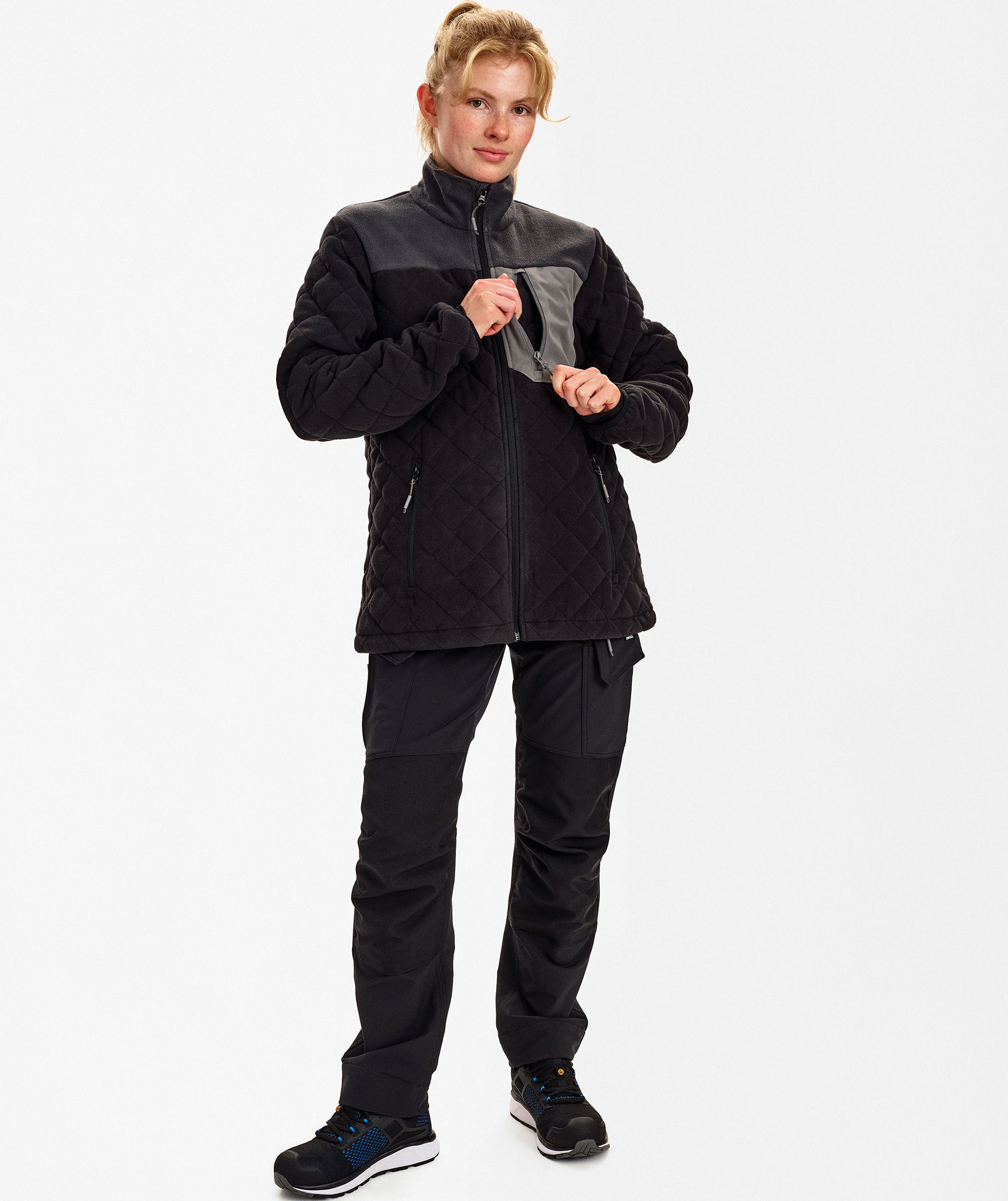 Engel Entire vadderad fleecejacka dam, Black/Anthracite Grey, large image number 2