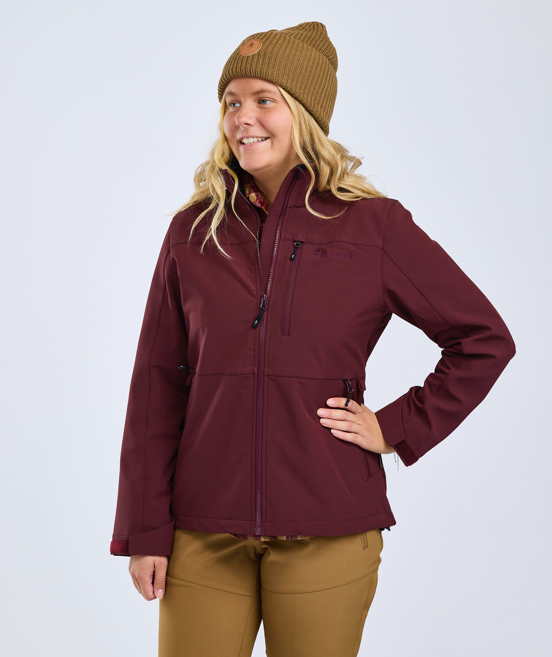 Pinewood Dog Sports Hybrid dame softshelljakke, Earth Plum, large image number 9