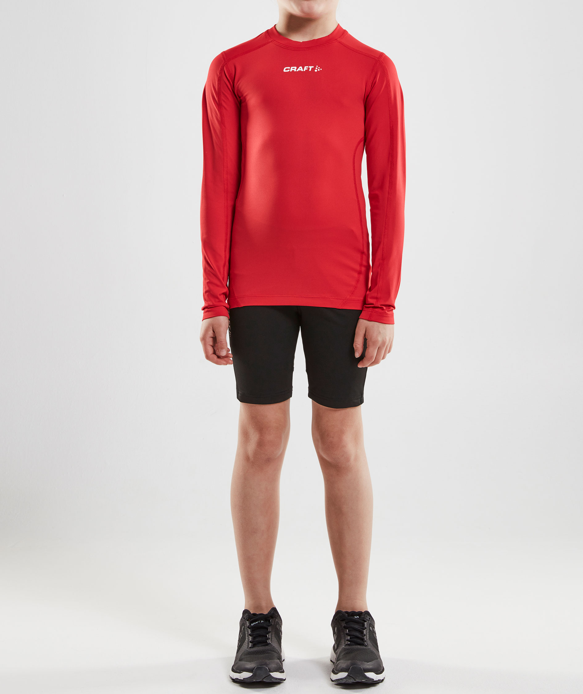 Craft Pro Control Compression langermet T-skjorte for barn, Bright red, large image number 3