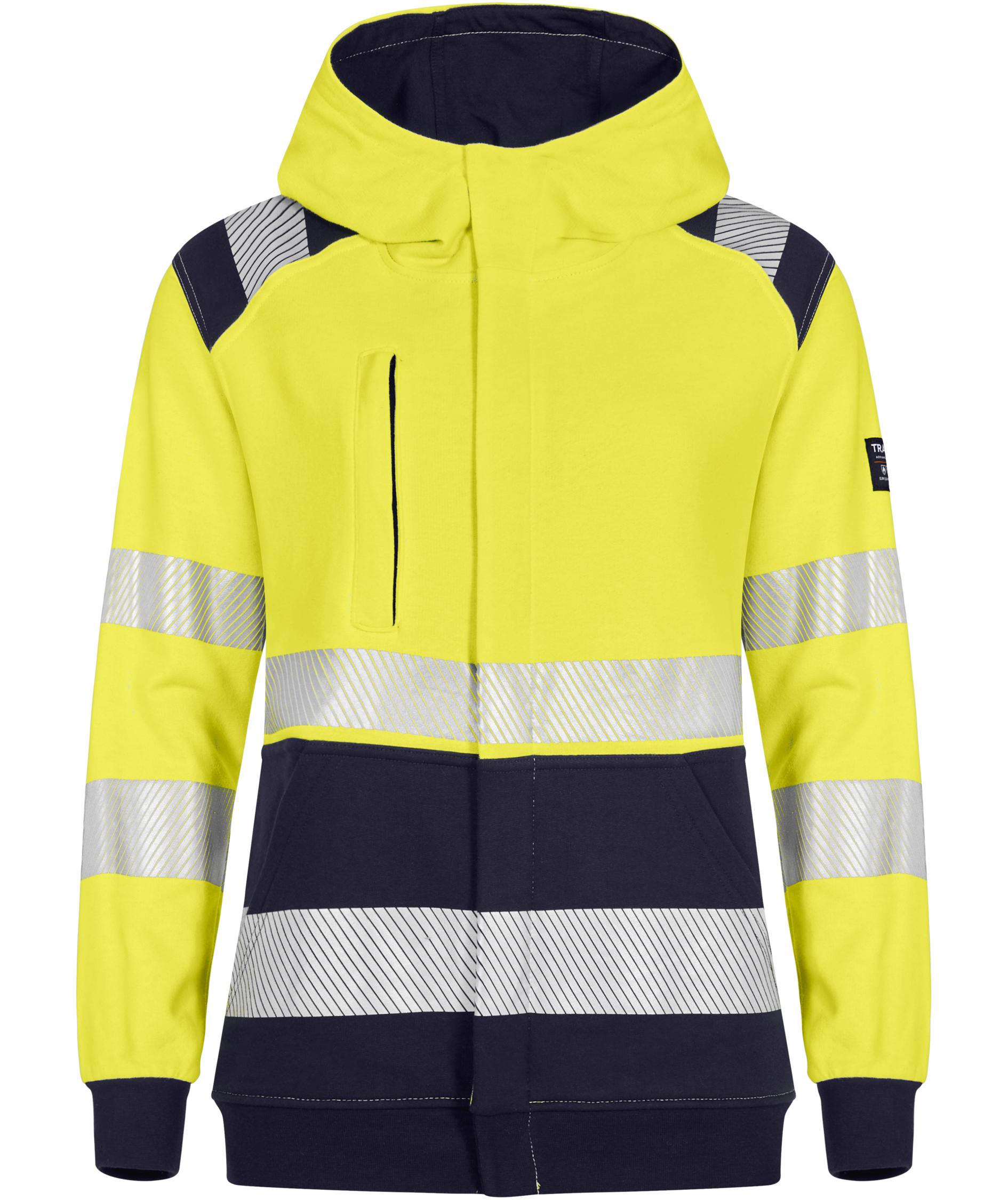 Tranemo FR Damen Sweatjacke, Hi-Vis gelb/marine