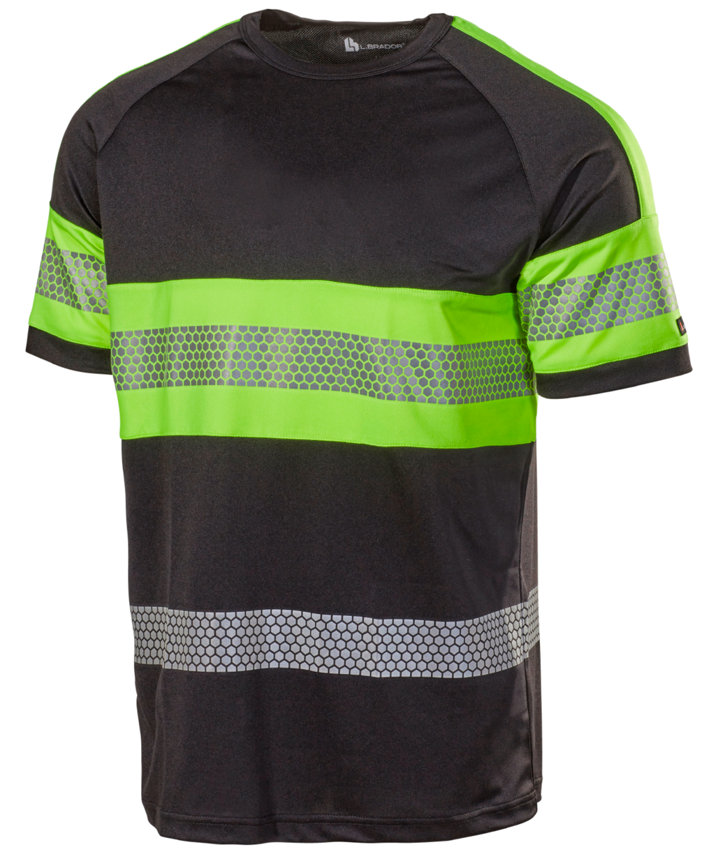 L.Brador 6110P arbets T-shirt, Svart/Gul