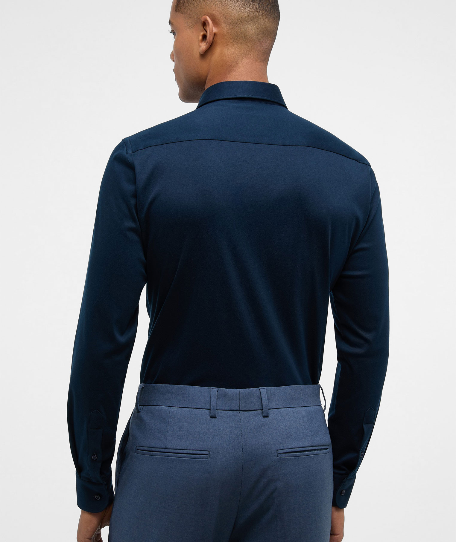 Eterna Soft Tailoring Jersey Slim fit Hemd, Navy, large image number 2