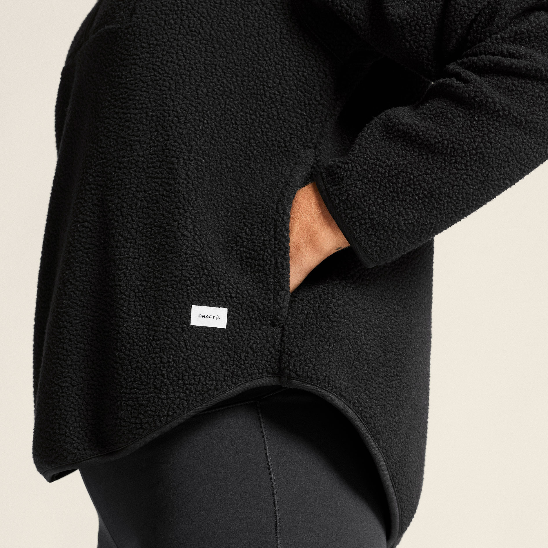 Craft Join half zip p&auml;lsfibertr&ouml;ja dam, Black, large image number 4